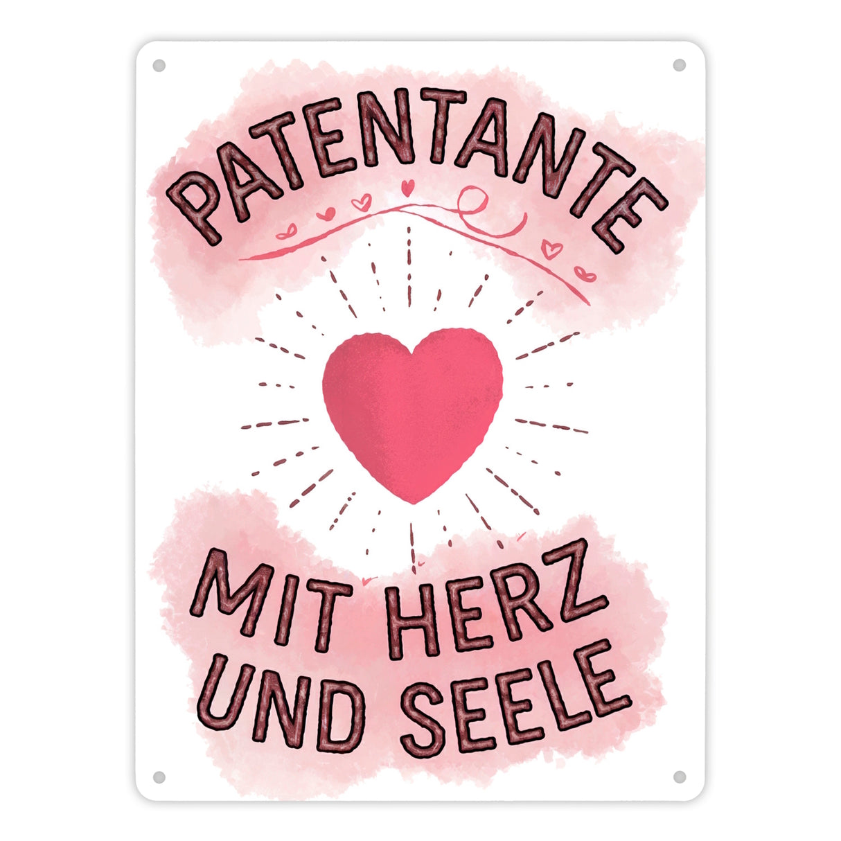 Patentante mit Herz Metallschild in 15x20 cm Herz und Seele