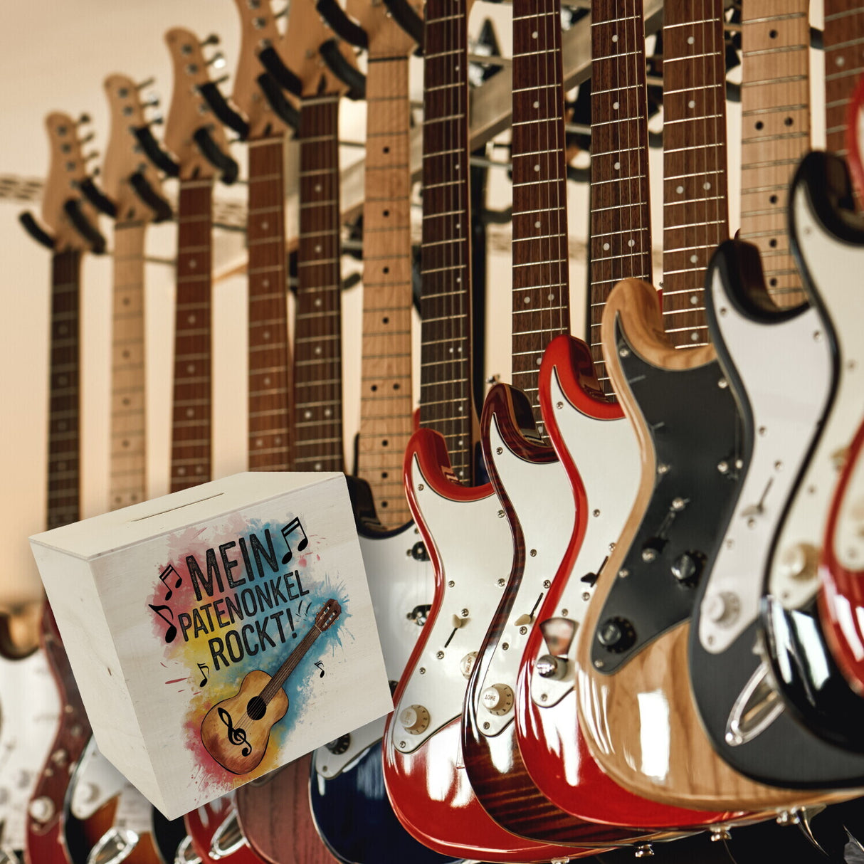 Mein Patenonkel rockt Spardose Gitarre