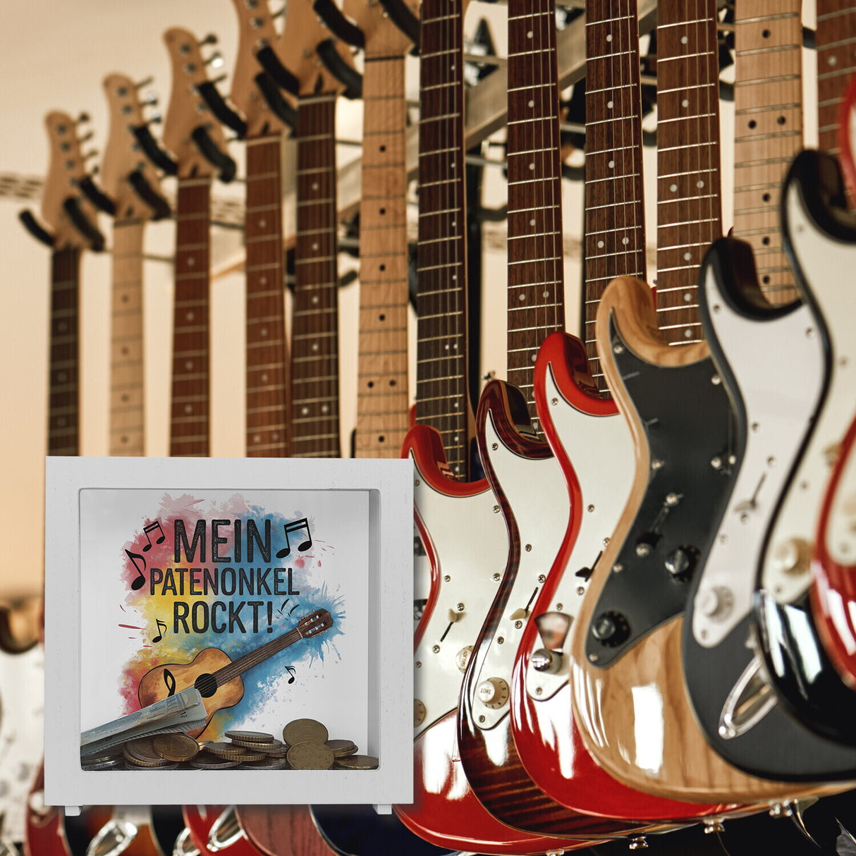 Mein Patenonkel rockt Spardose Gitarre