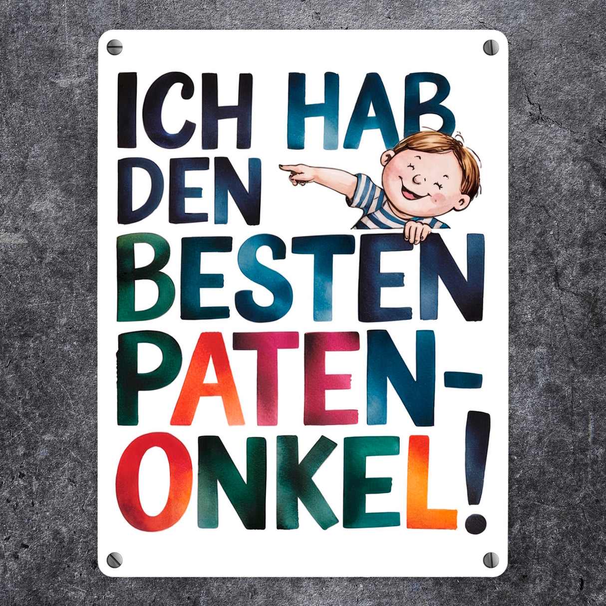 Bester Patenonkel Metallschild in 15x20 cm Dekoration
