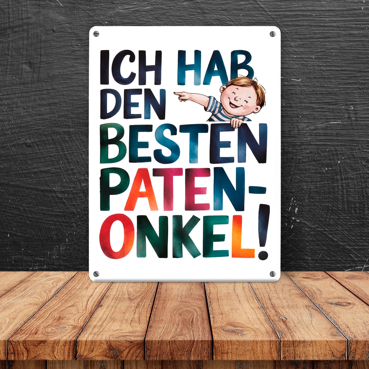 Bester Patenonkel Metallschild in 15x20 cm Dekoration