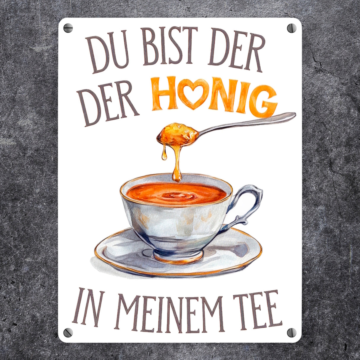 Du bist mein Honig Metallschild in 15x20 cm
