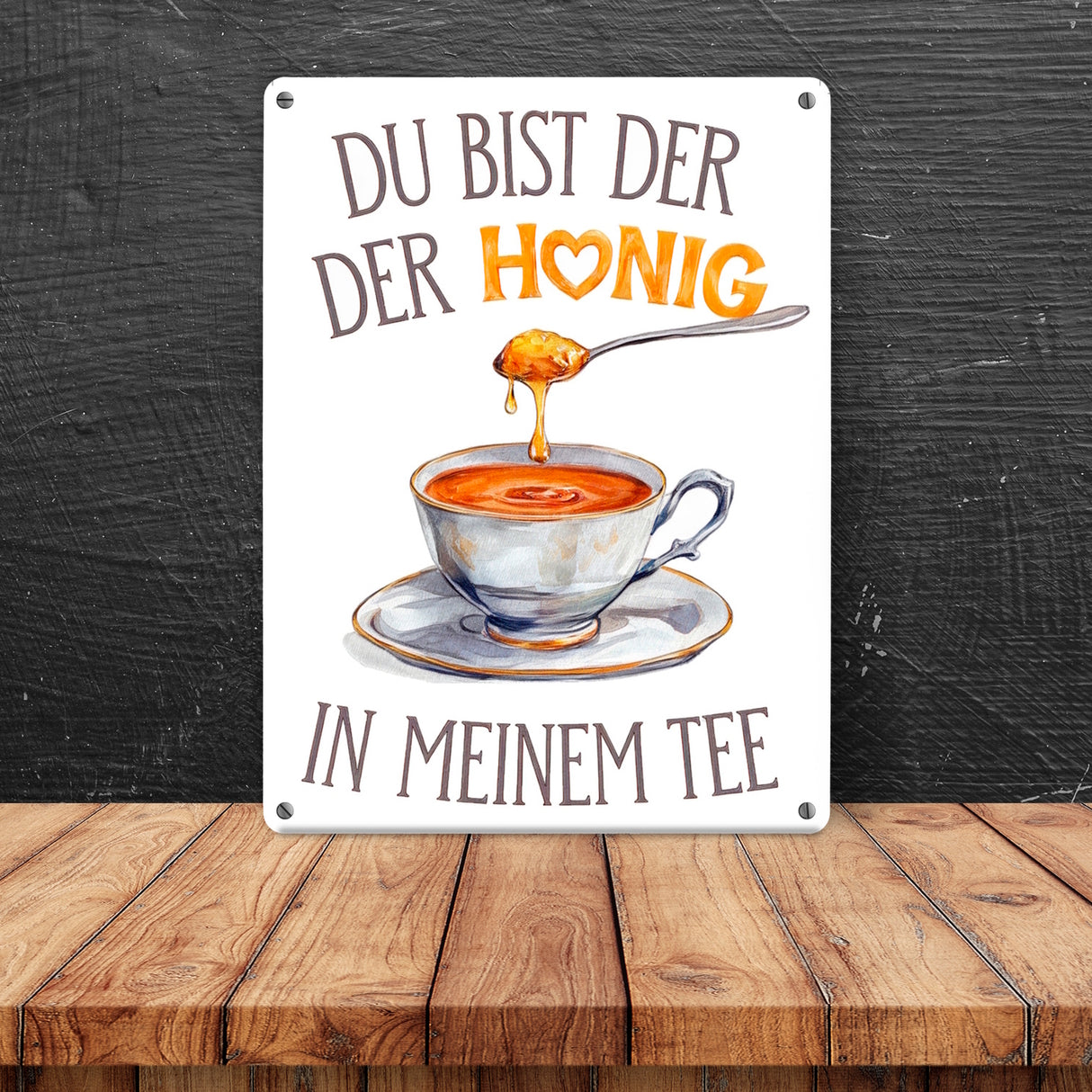 Du bist mein Honig Metallschild in 15x20 cm