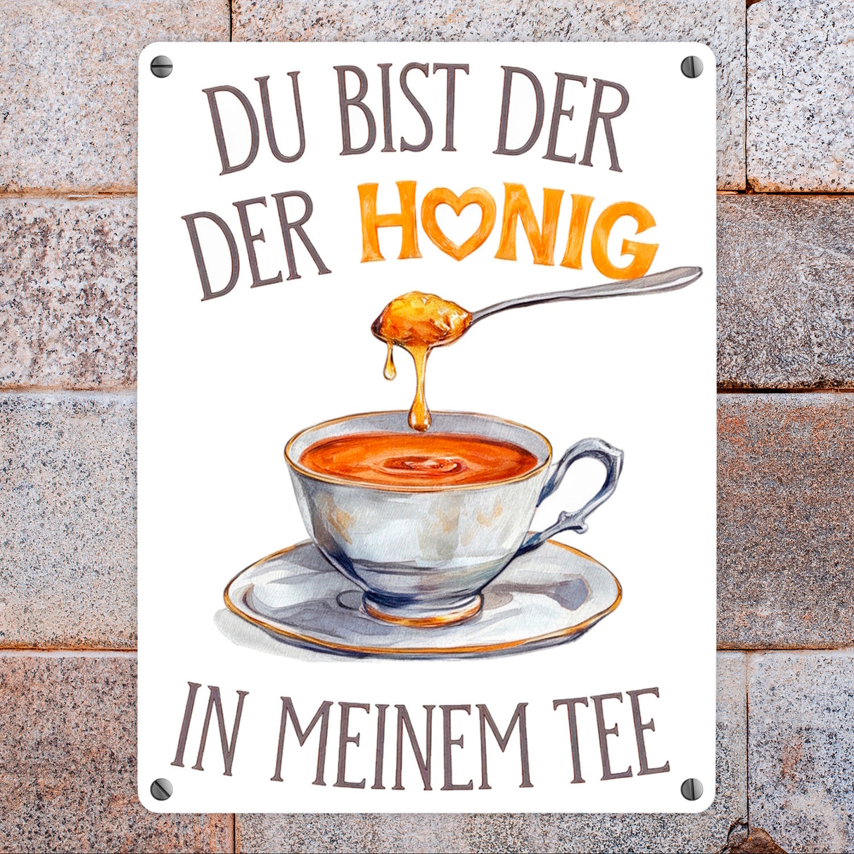Du bist mein Honig Metallschild in 15x20 cm
