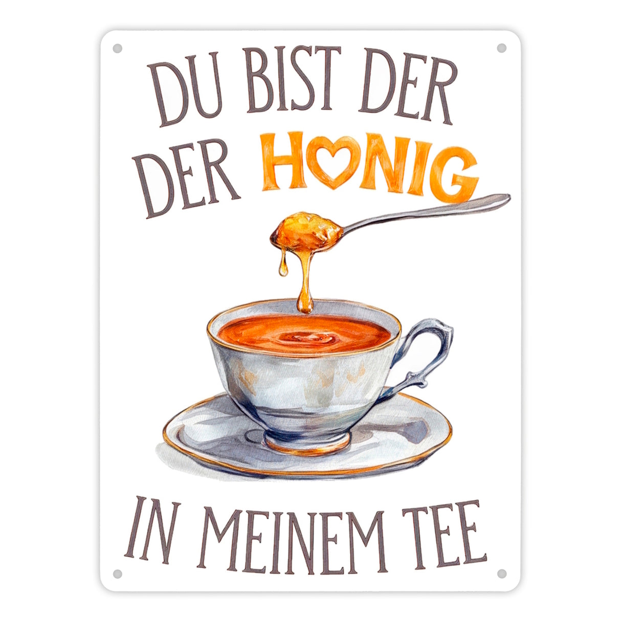 Du bist mein Honig Metallschild in 15x20 cm
