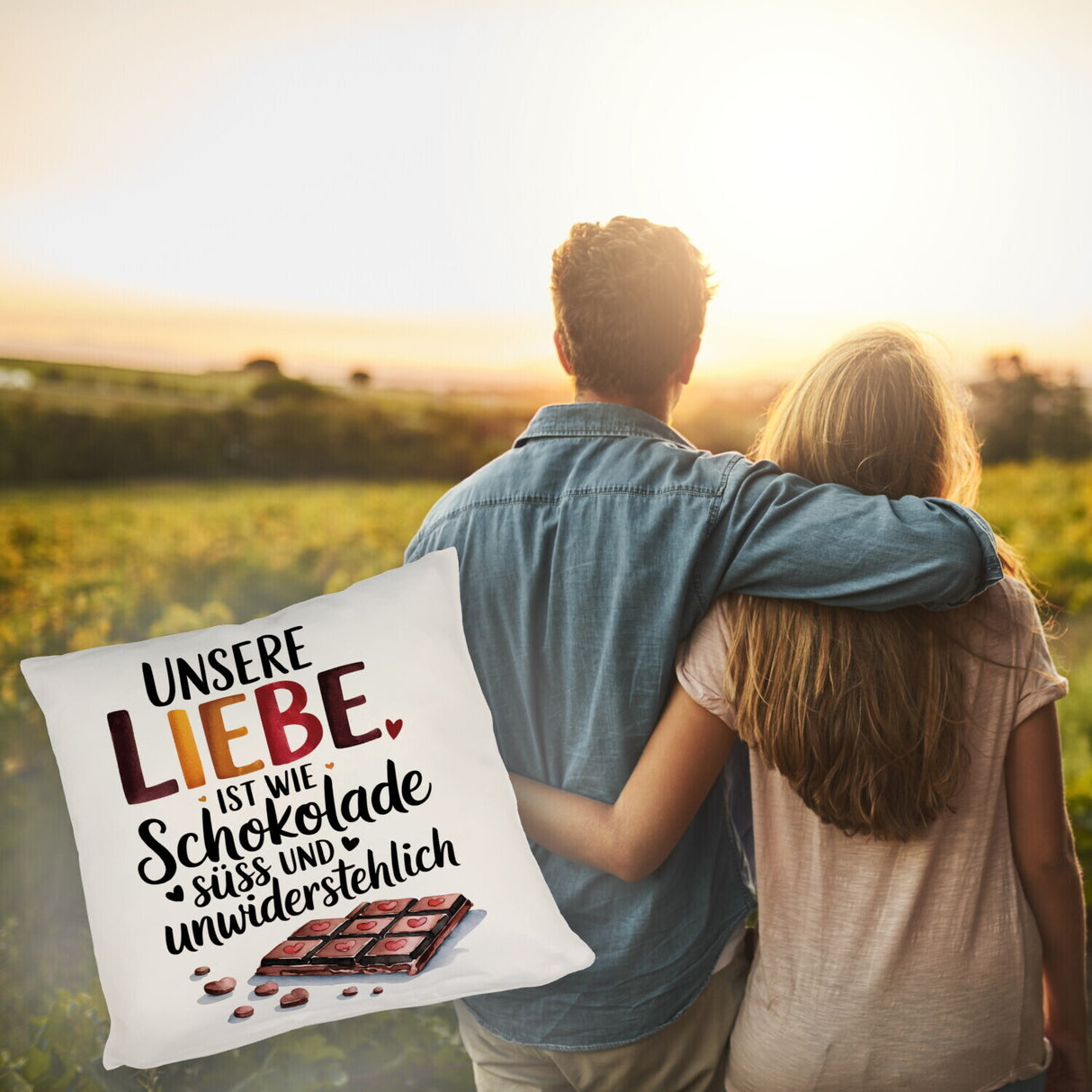 Liebe ist wie Schokolade Kissen Schokoladentafel
