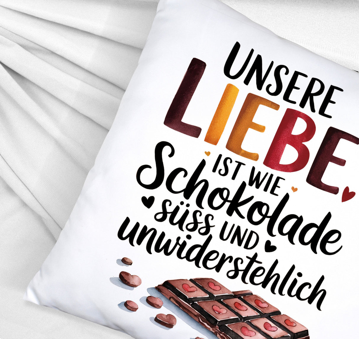 Liebe ist wie Schokolade Kissen Schokoladentafel