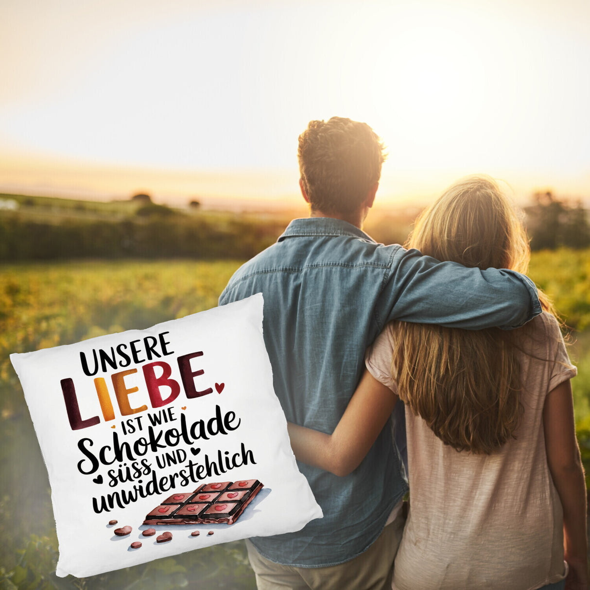 Liebe ist wie Schokolade Kissen Schokoladentafel