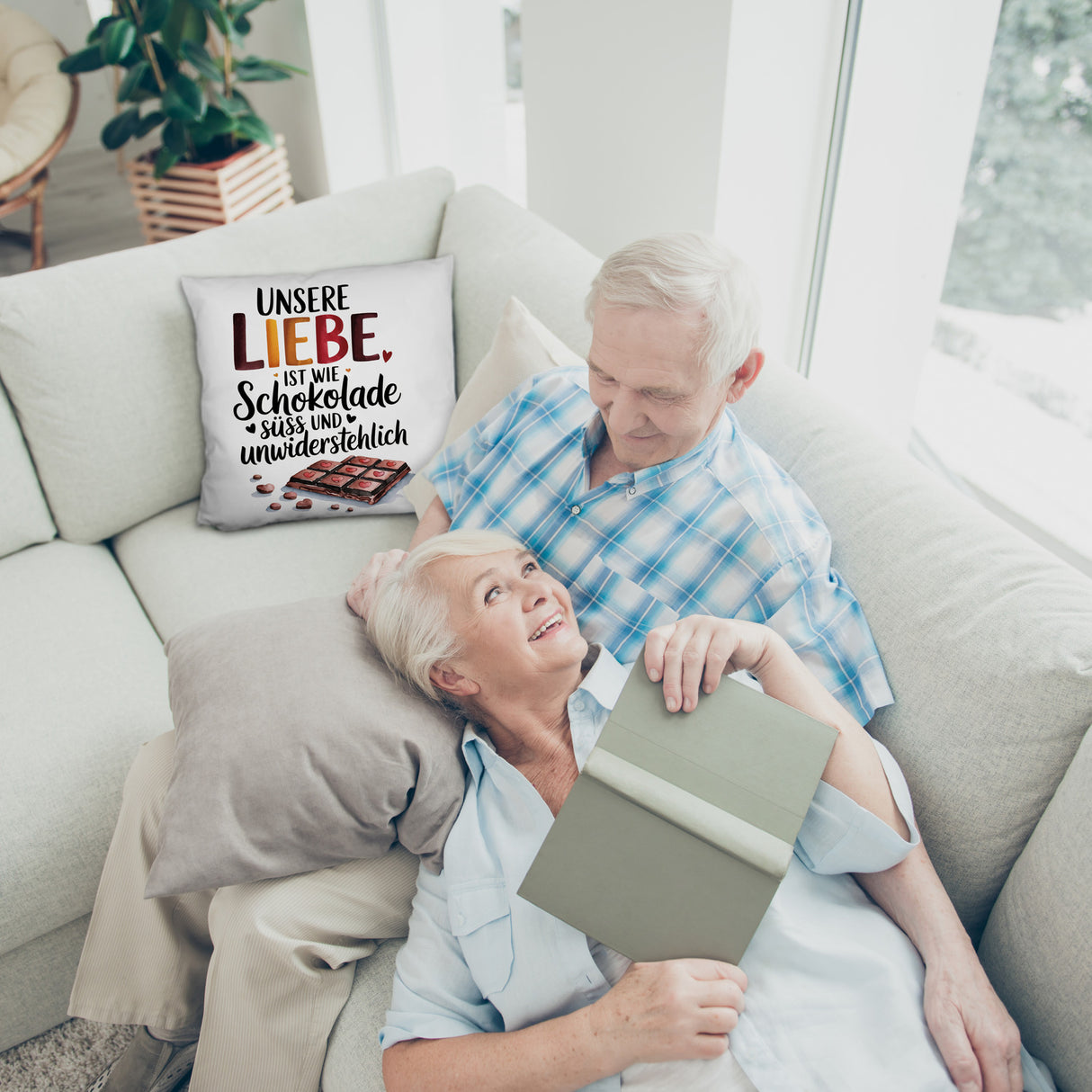 Liebe ist wie Schokolade Kissen Schokoladentafel