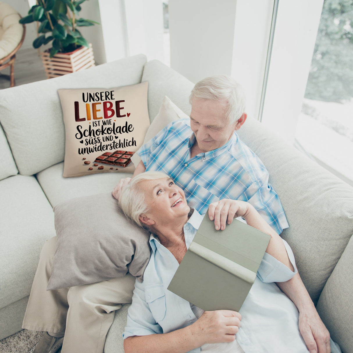 Liebe ist wie Schokolade Kissen Schokoladentafel