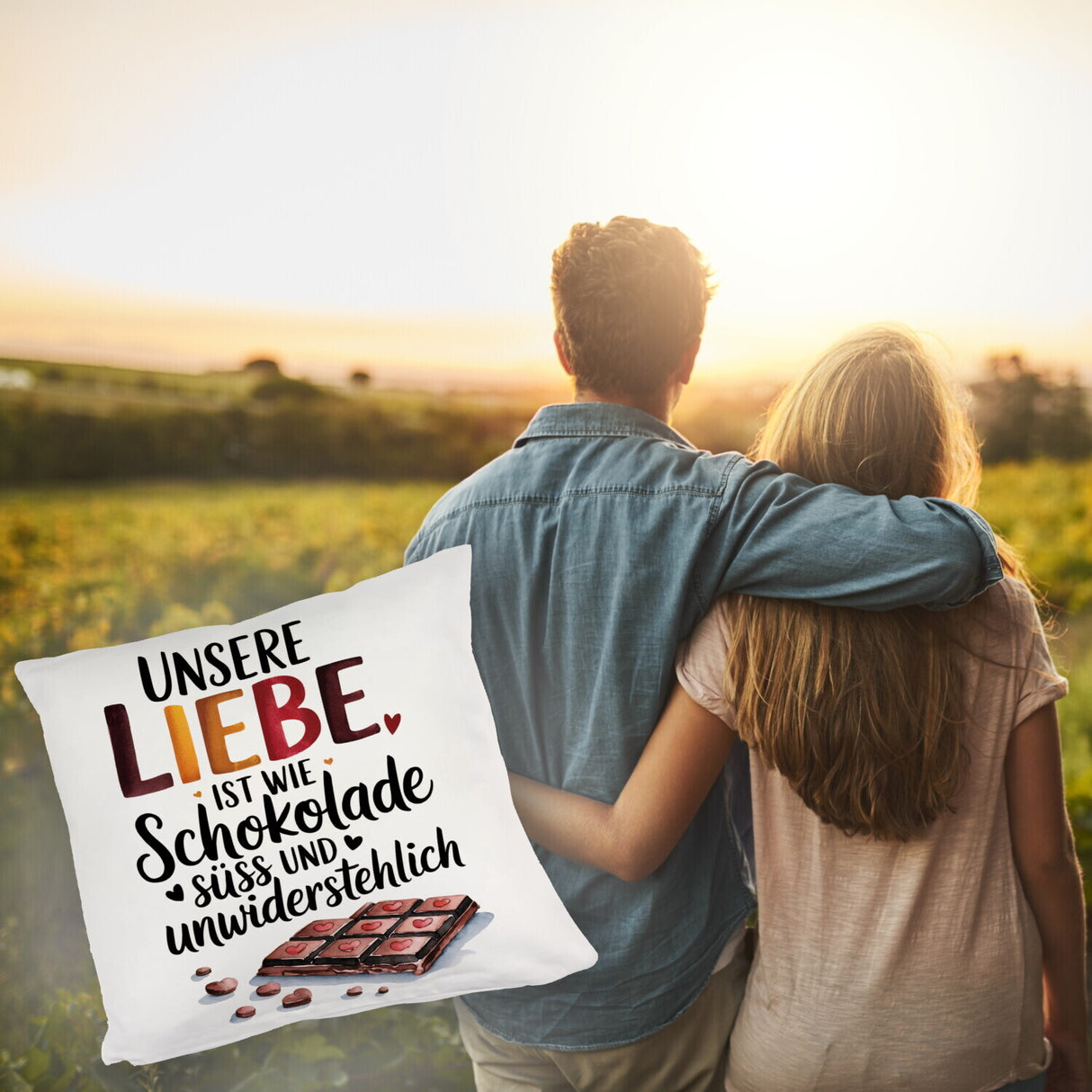 Liebe ist wie Schokolade Kissen Schokoladentafel