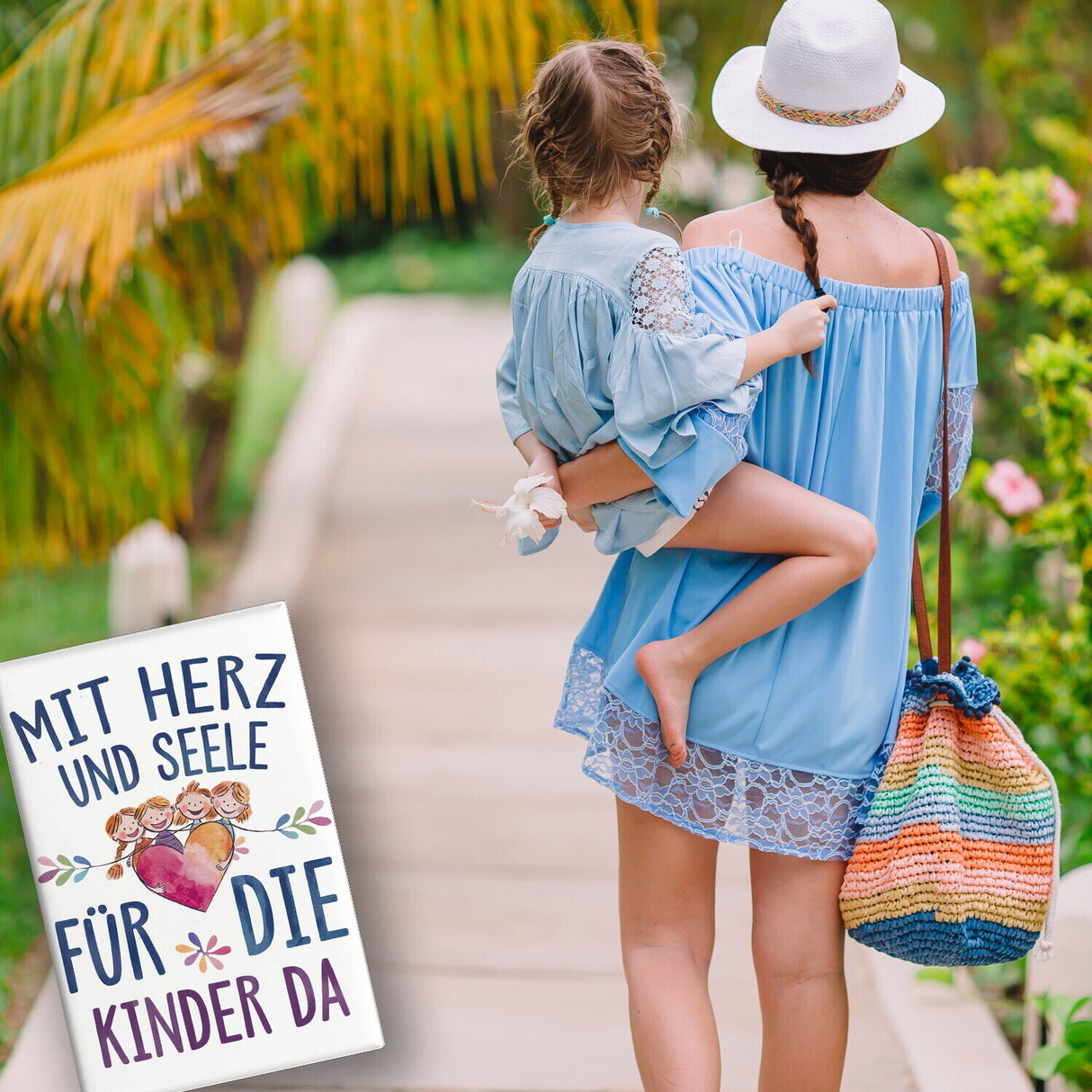 Mit Herz für Kinder da Souvenir Souvenir Magnet Herz Umarmt Kinder