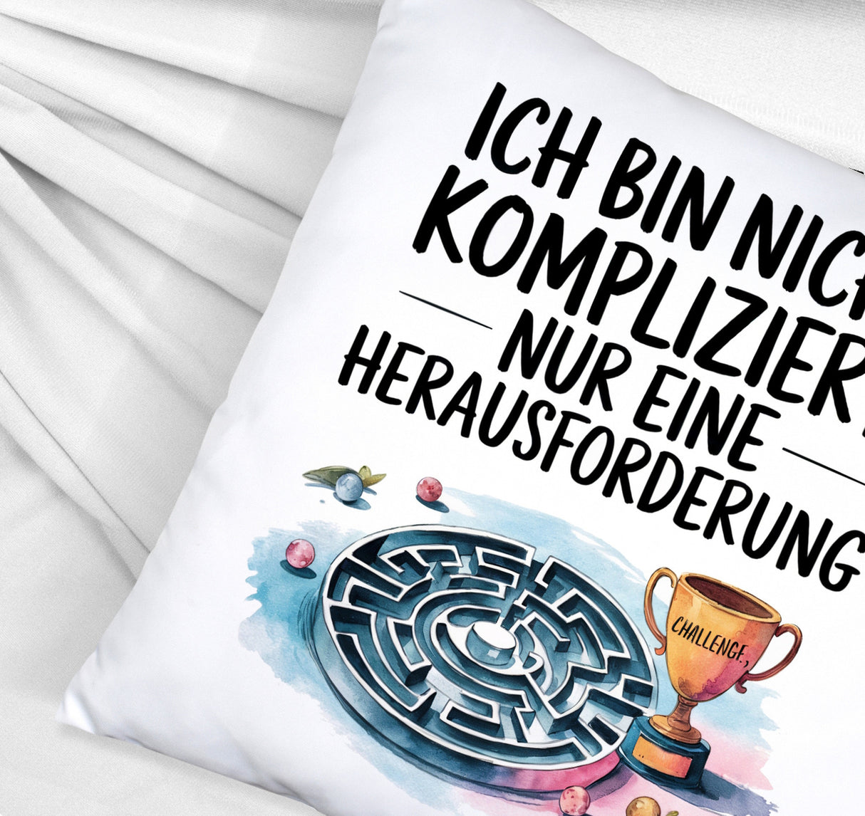 Herausforderung, nicht kompliziert Kissen Pokal