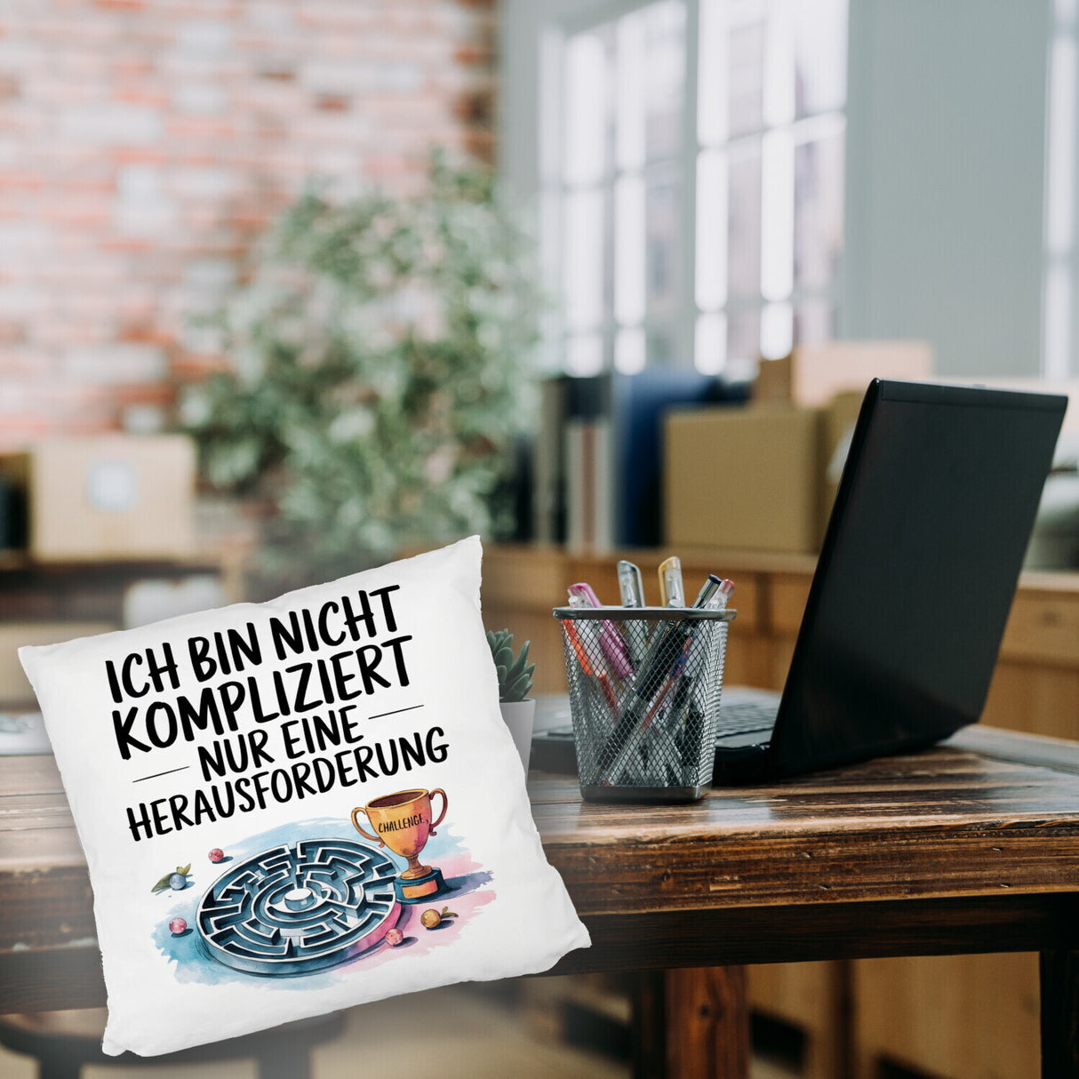 Herausforderung, nicht kompliziert Kissen Pokal