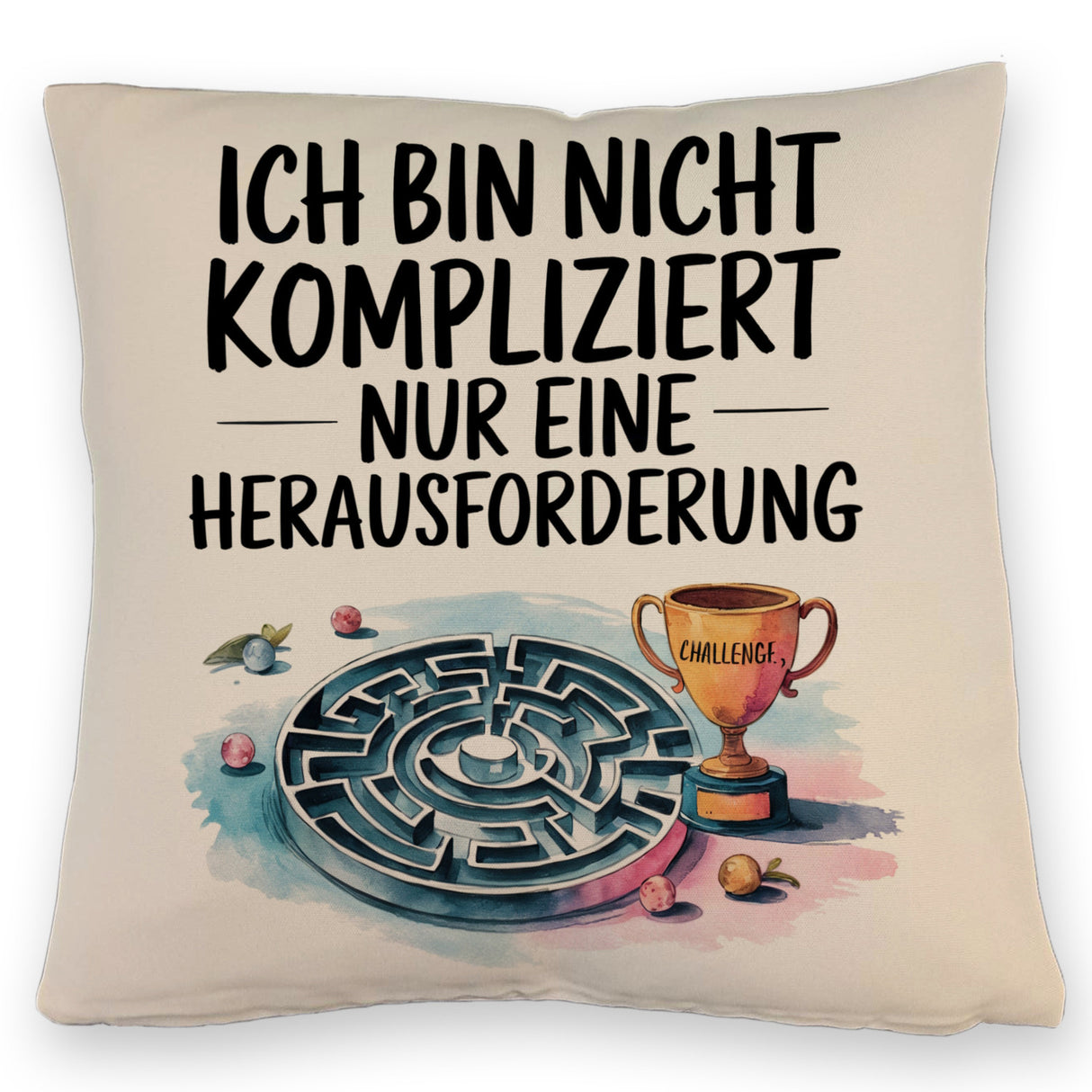 Herausforderung, nicht kompliziert Kissen Pokal