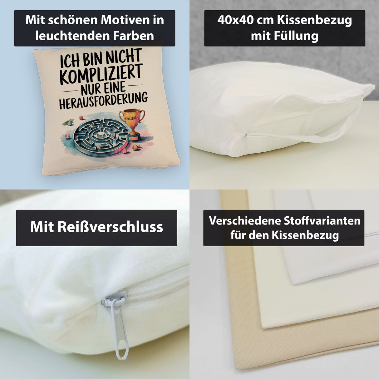 Herausforderung, nicht kompliziert Kissen Pokal