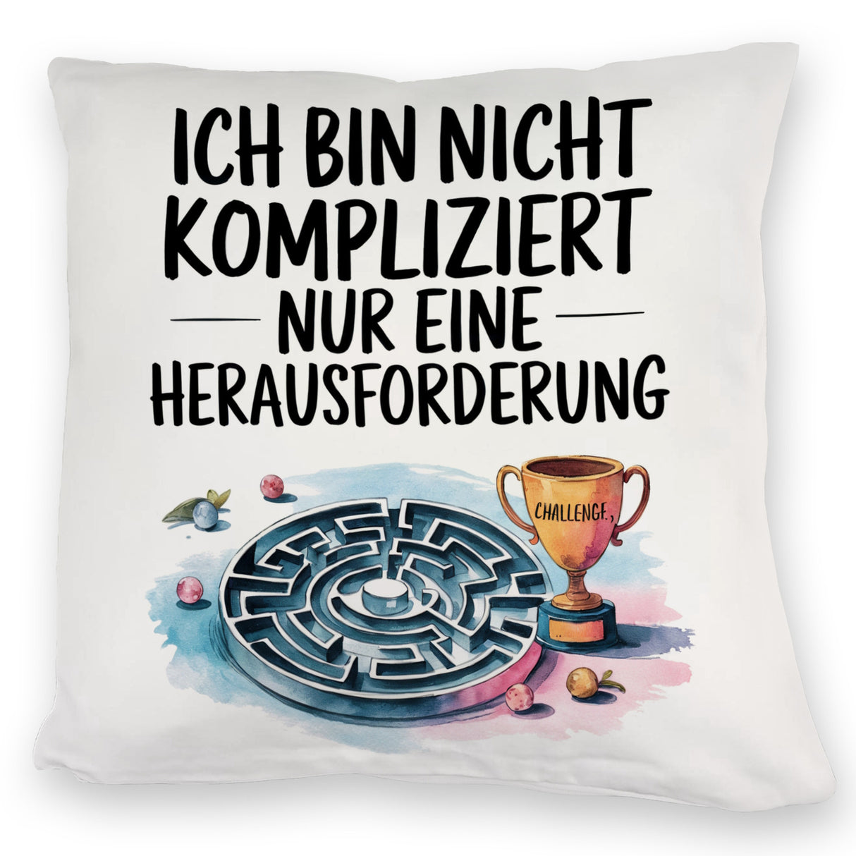 Herausforderung, nicht kompliziert Kissen Pokal