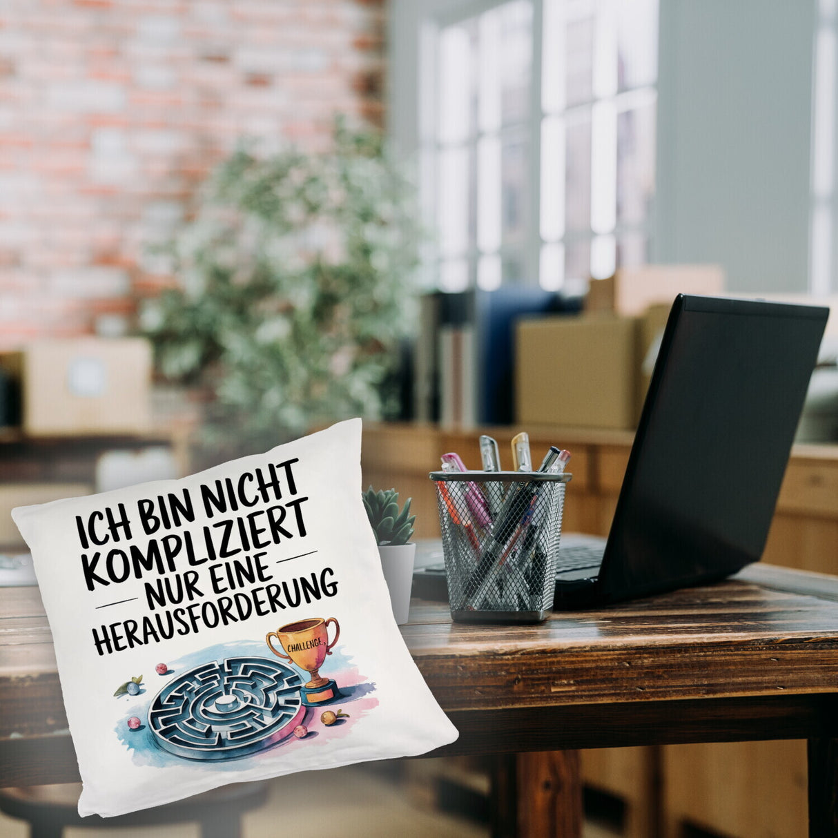 Herausforderung, nicht kompliziert Kissen Pokal