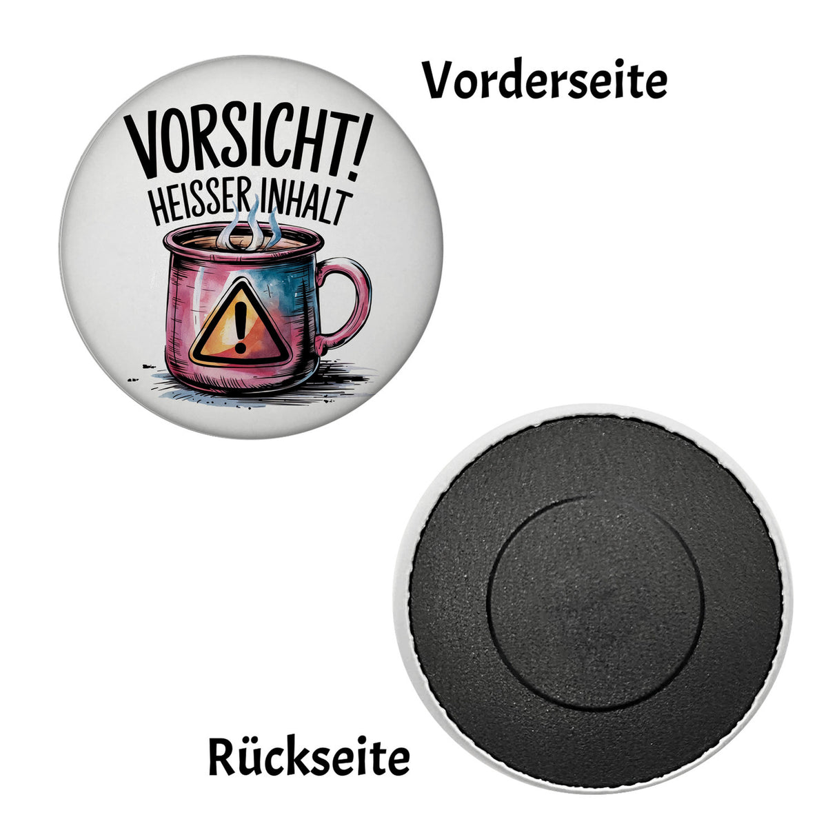 Dampfende Tasse Vorsicht Heißer Inhalt Magnet