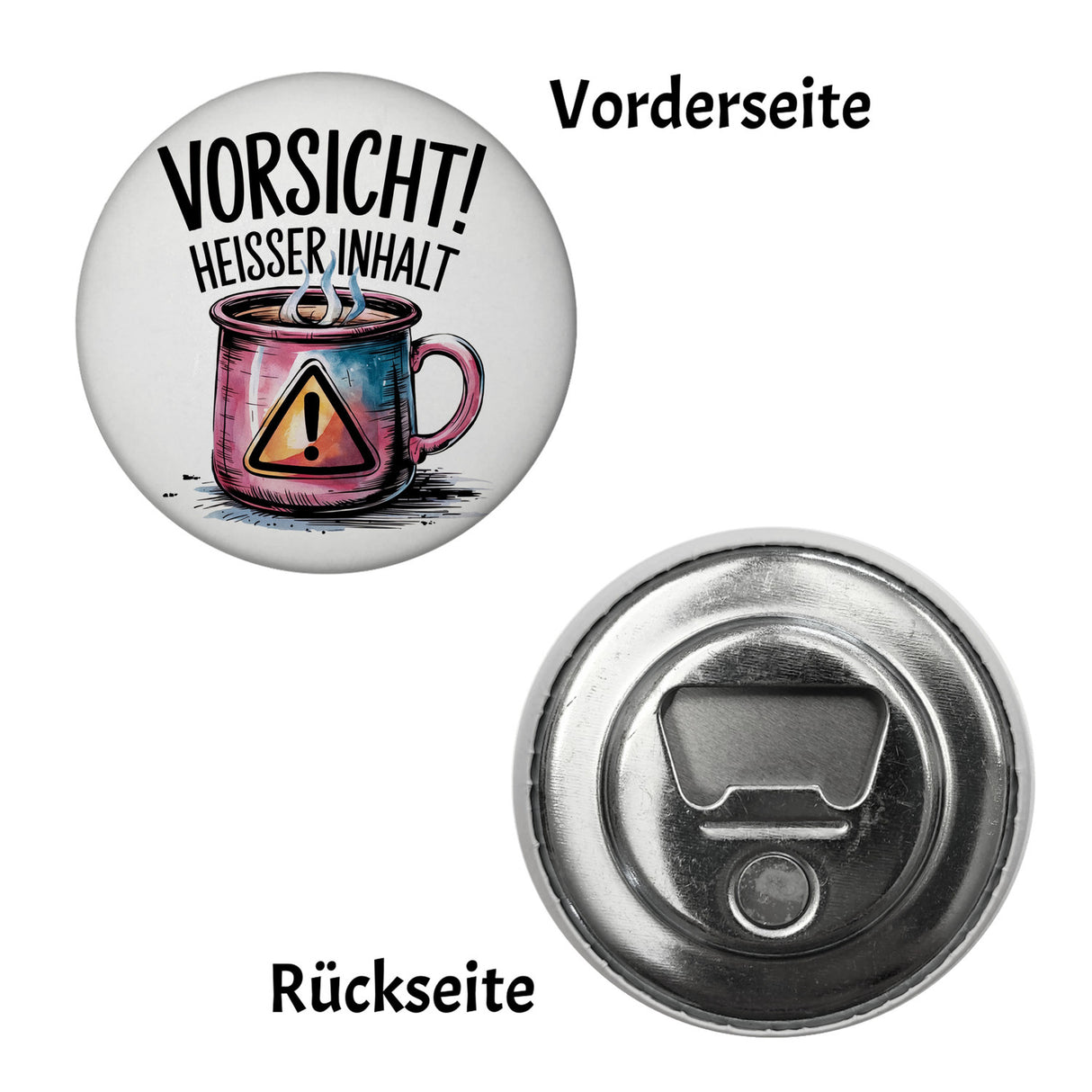 Dampfende Tasse Vorsicht Heißer Inhalt Magnet