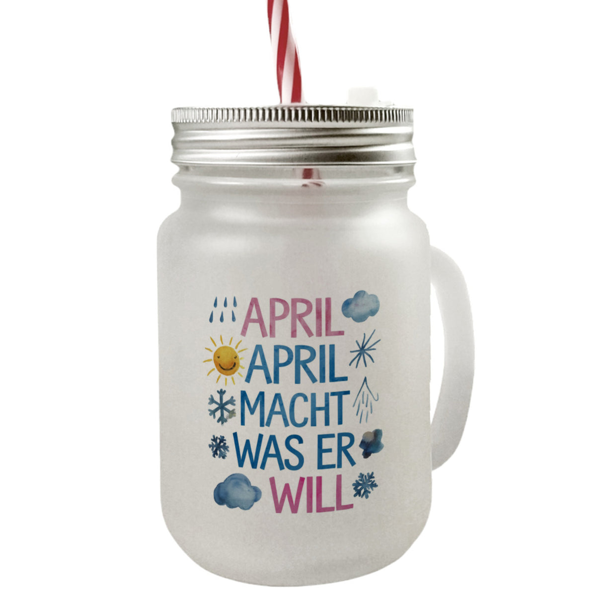 April macht was wer will Trinkglas mit Bambusdeckel April, April