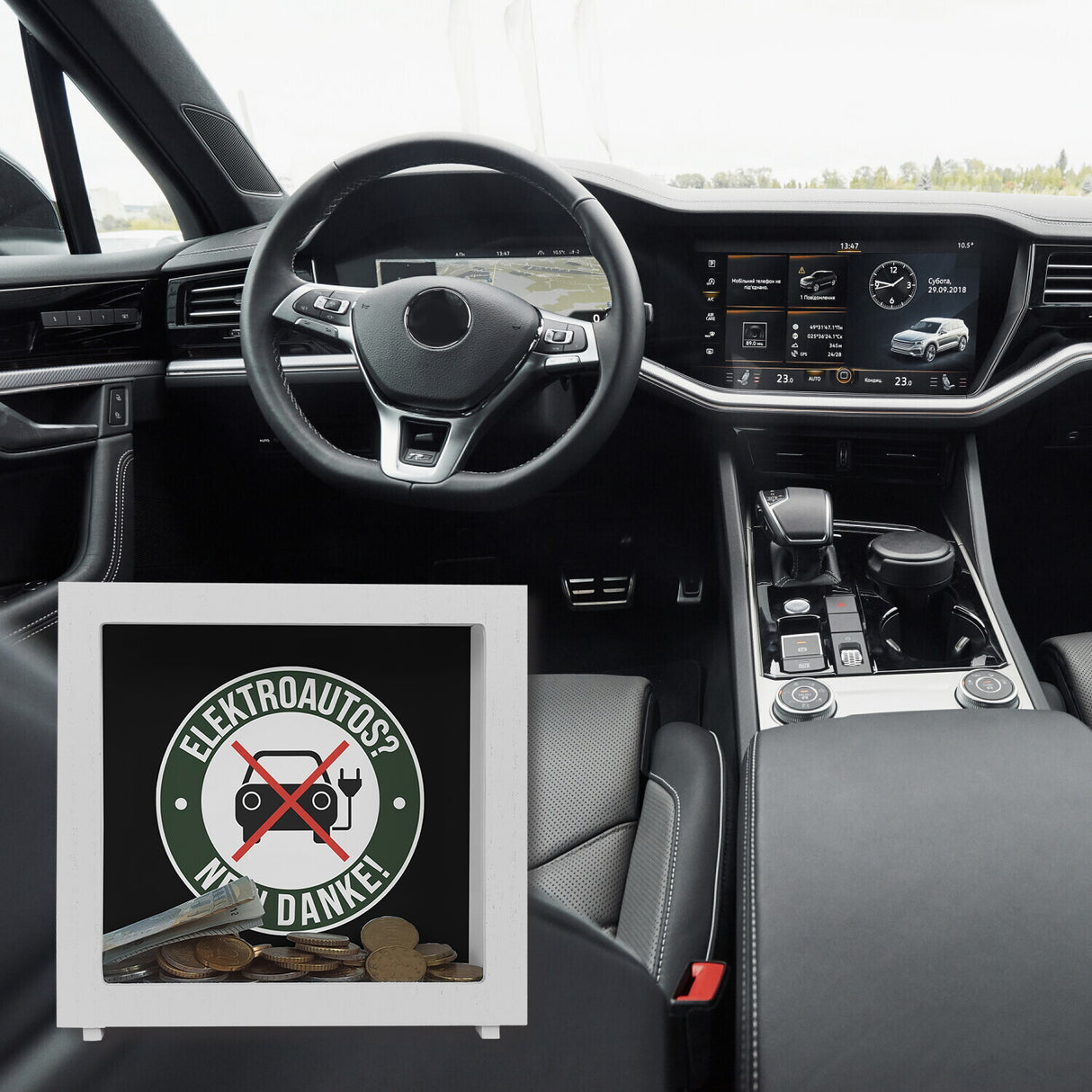 Elektroauto Statement Spardose : NEIN DANKE!
