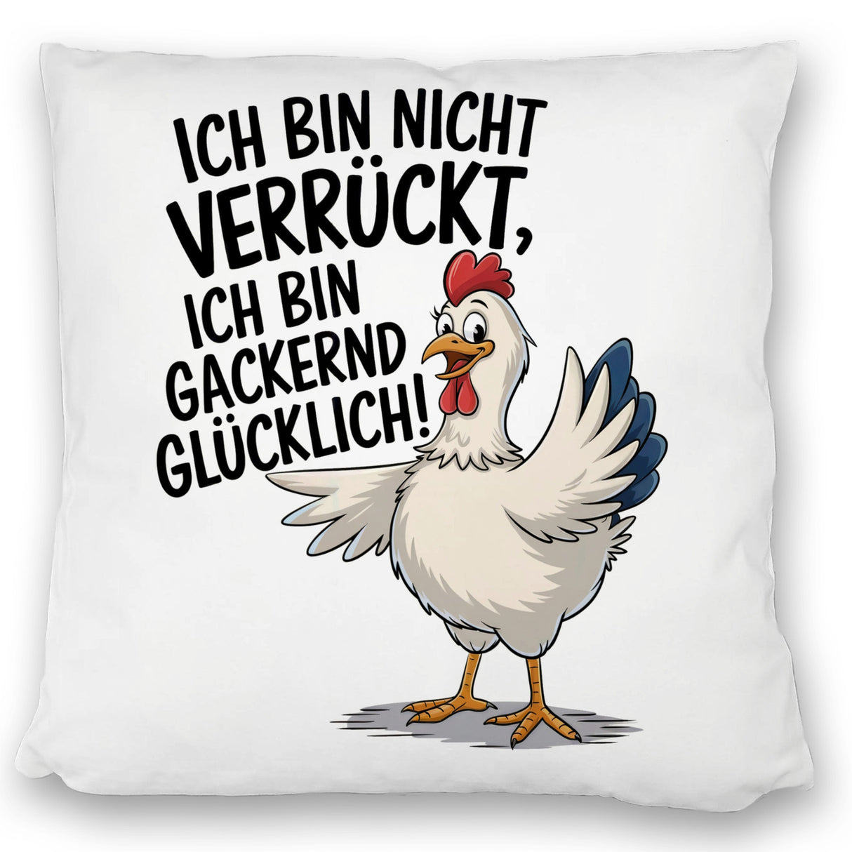 Fröhliches Huhn Gackernd Glücklich Kissen