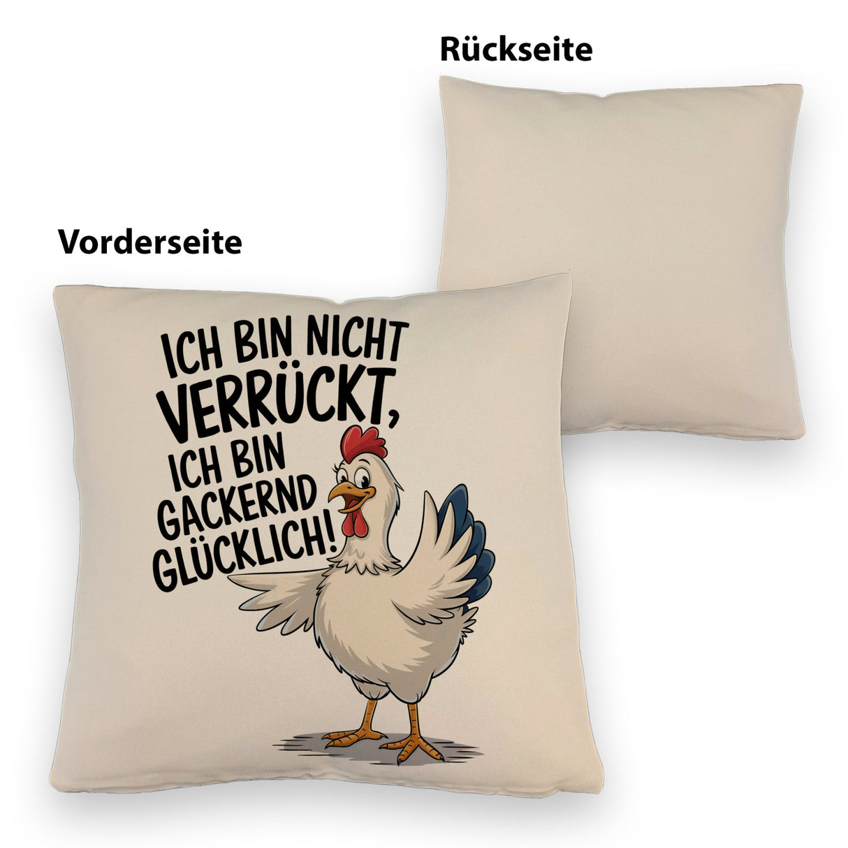 Fröhliches Huhn Gackernd Glücklich Kissen