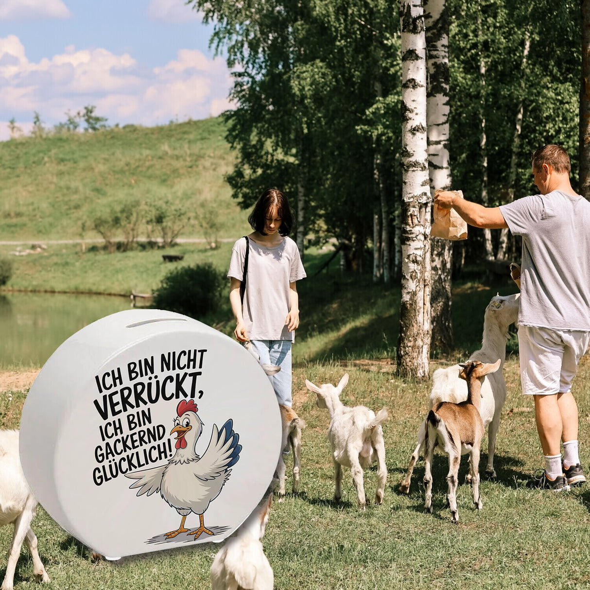 Fröhliches Huhn Gackernd Glücklich Spardose