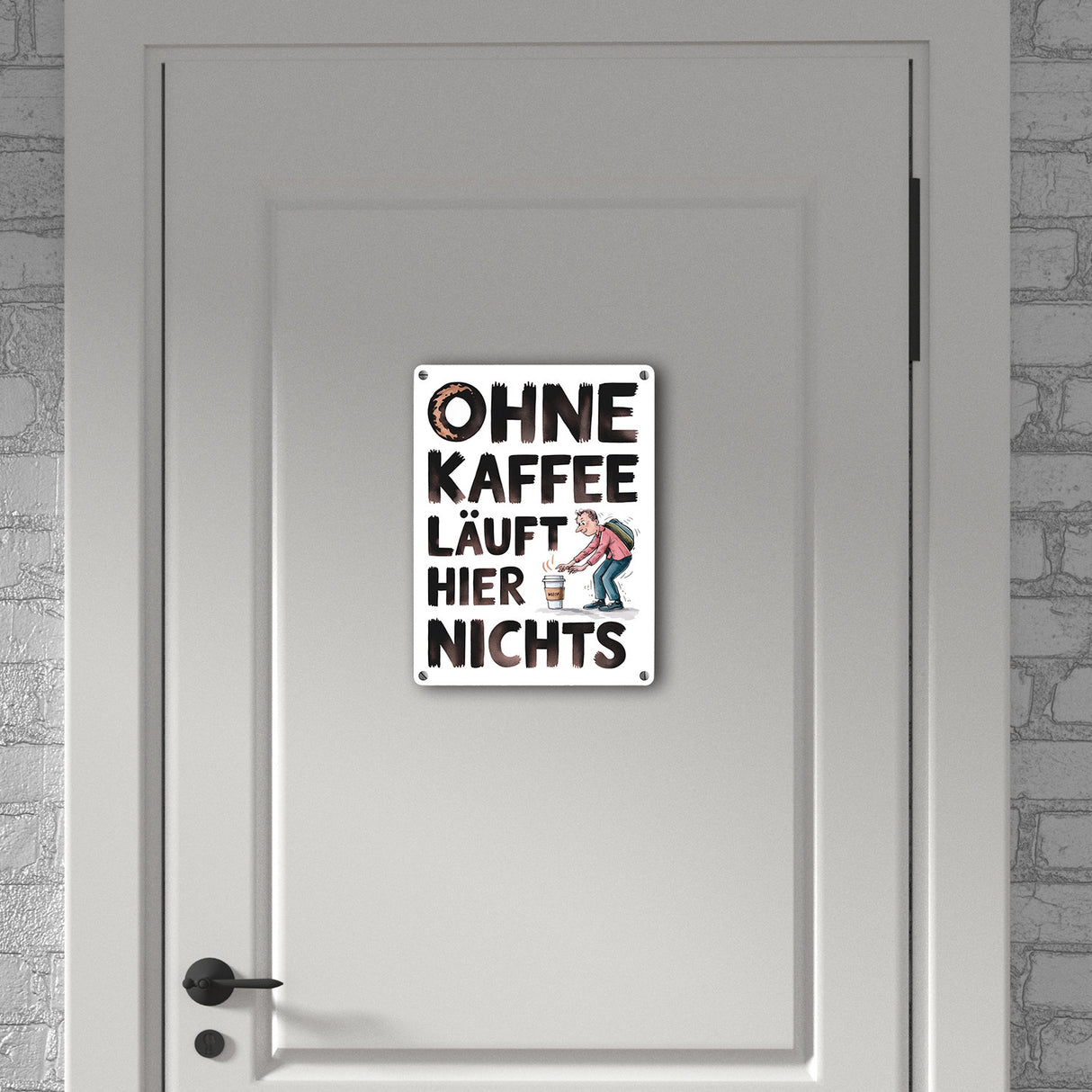 Ohne Kaffee läuft hier nichts Metallschild in 15x20 cm