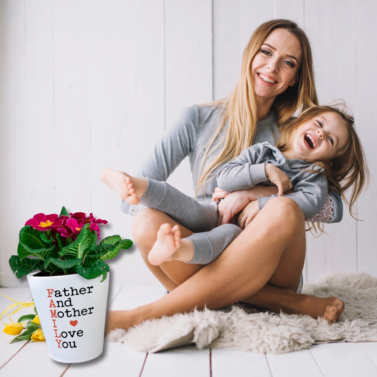 FAMILY Herz Blumentopf für Eltern