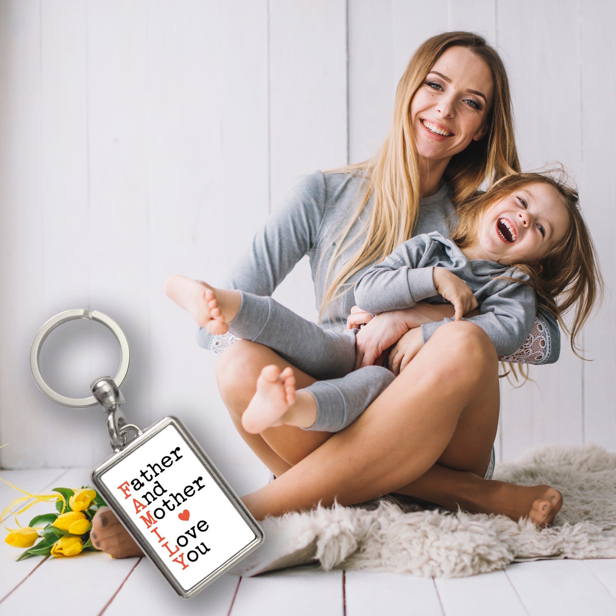 FAMILY Herz Schlüsselanhänger für Eltern