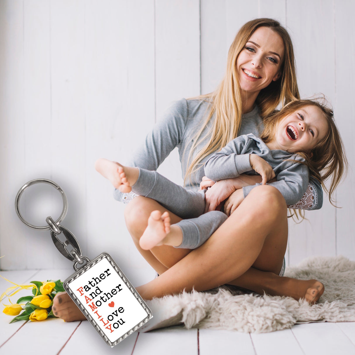 FAMILY Herz Schlüsselanhänger für Eltern