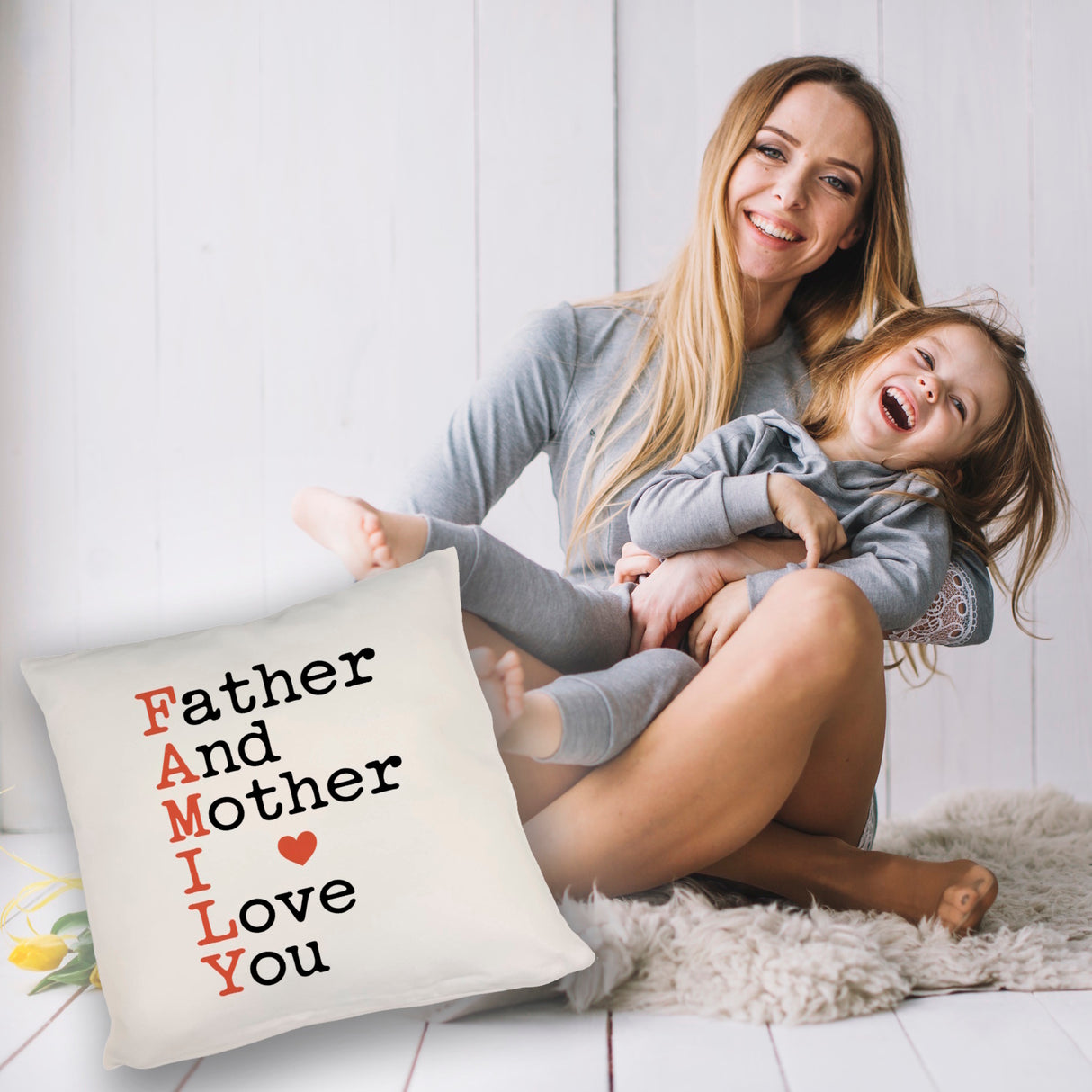 FAMILY Herz Kissen für Eltern