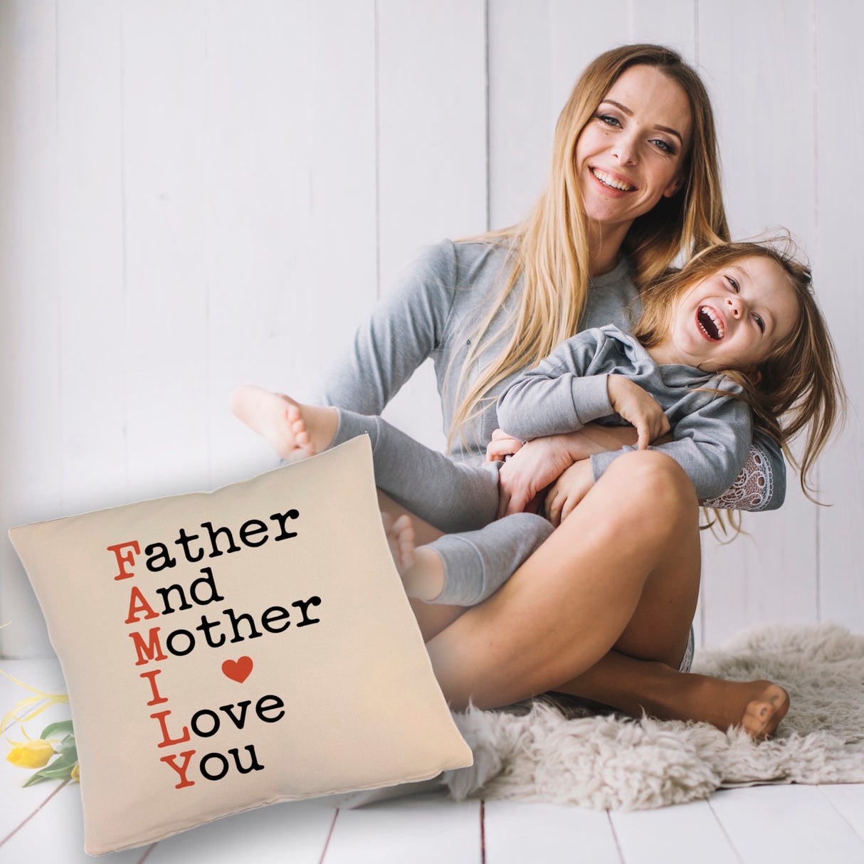 FAMILY Herz Kissen für Eltern