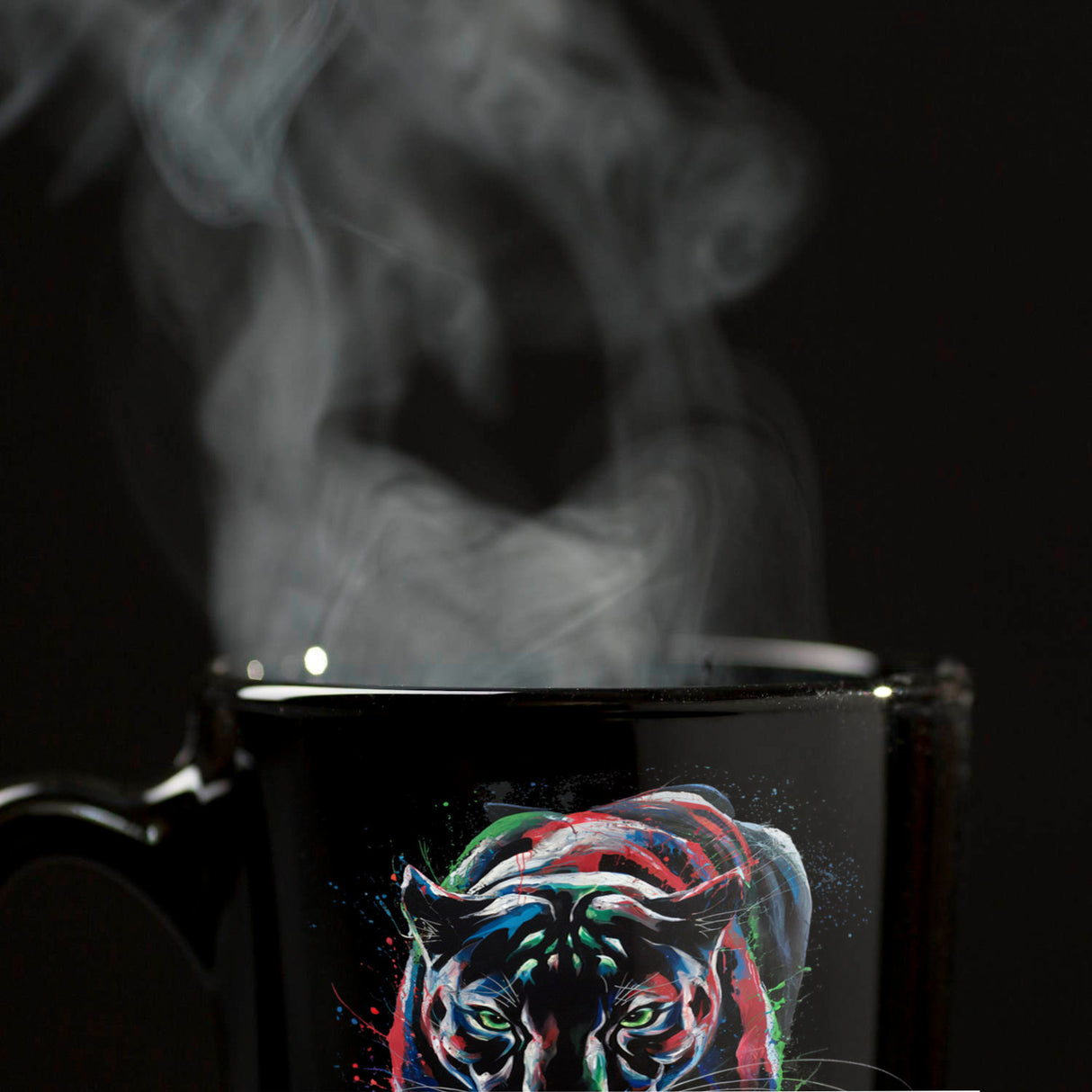 Abstrakter Panther Farbspiel Tasse für Kunstliebhaber