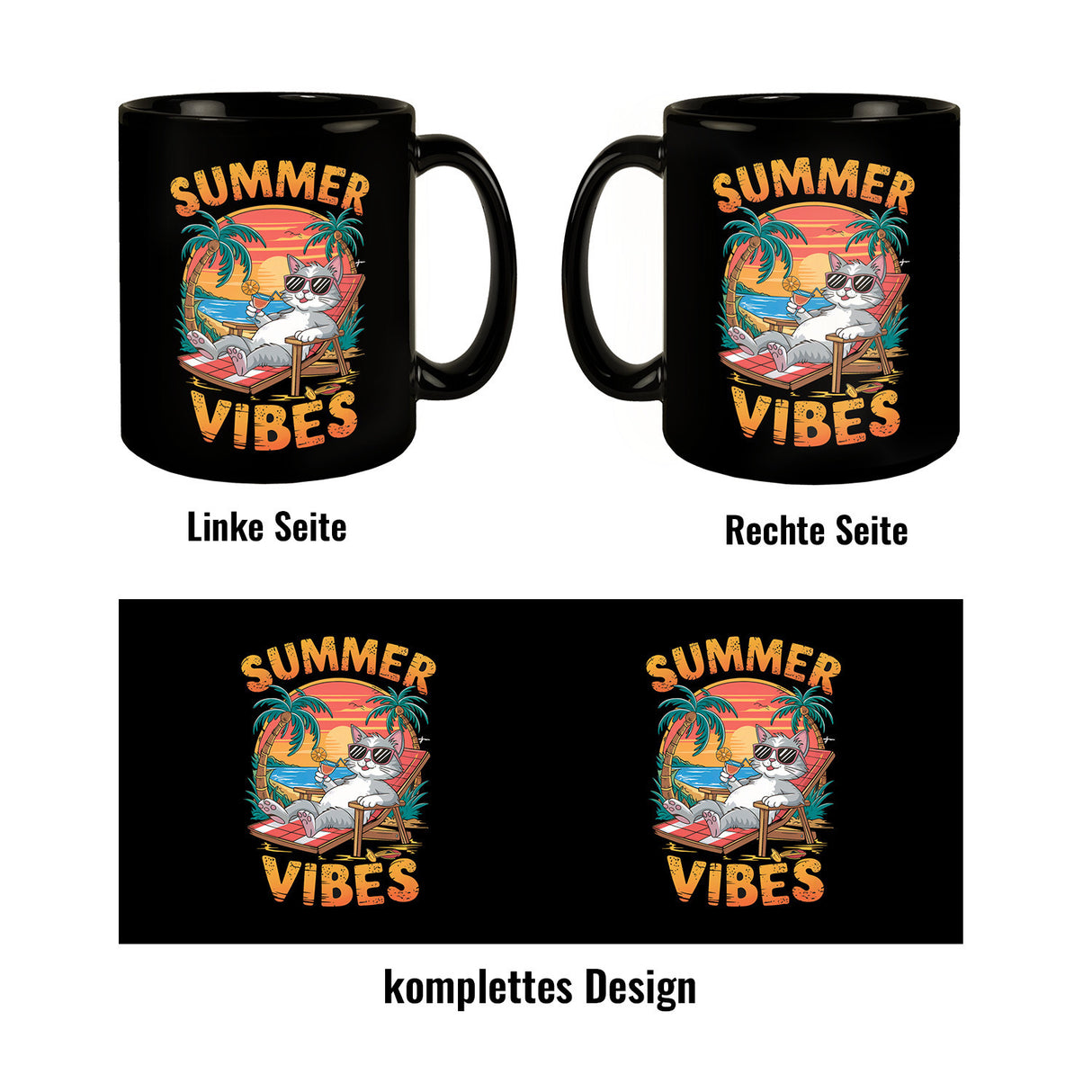 Katze Sonnenbrille Summer Vibes Tasse