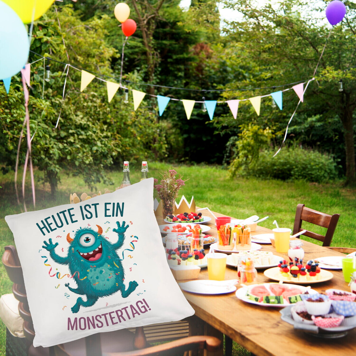 Heute ist ein Monstertag! Kissen