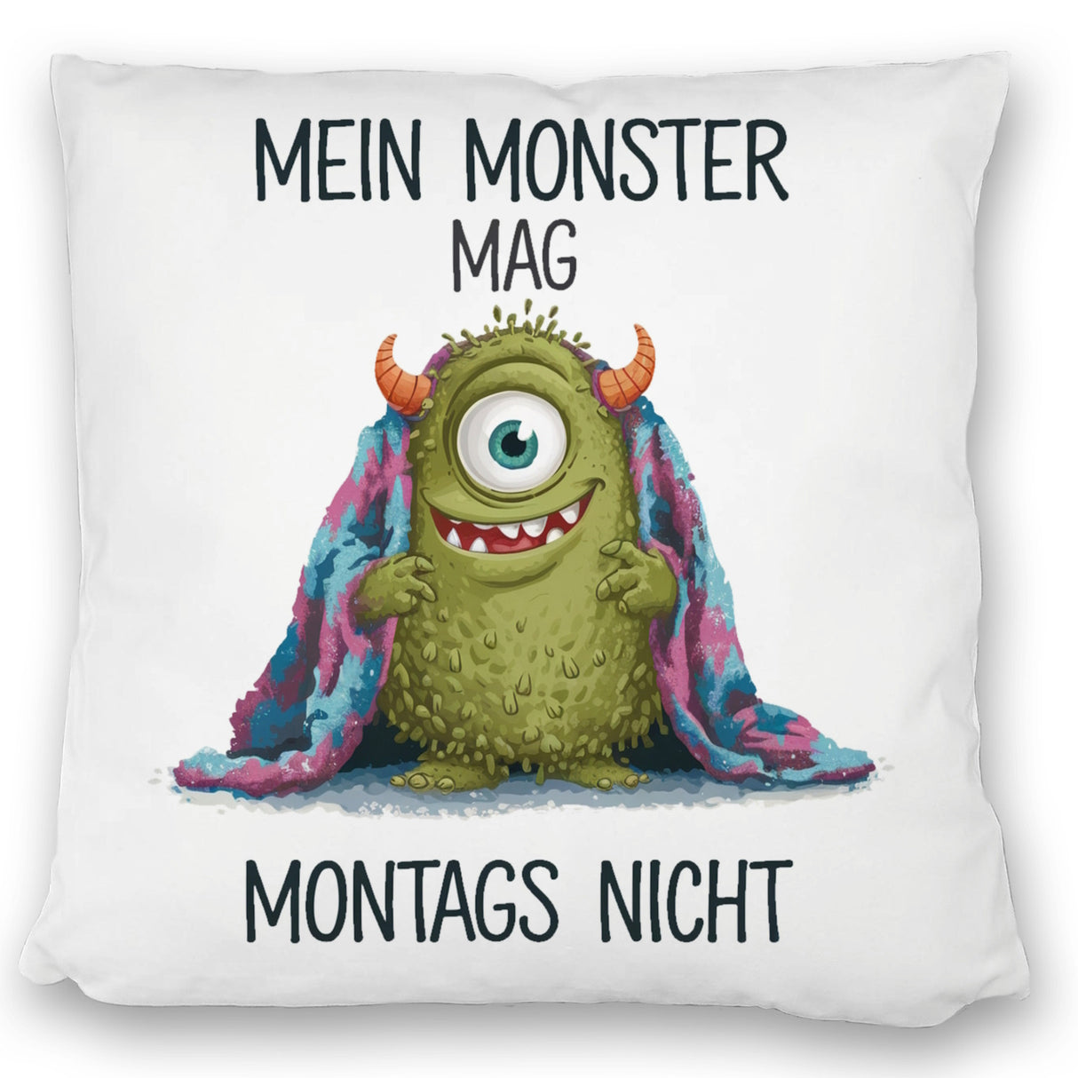 Grünes Monster mit Decke Montagsmuffel Kissen