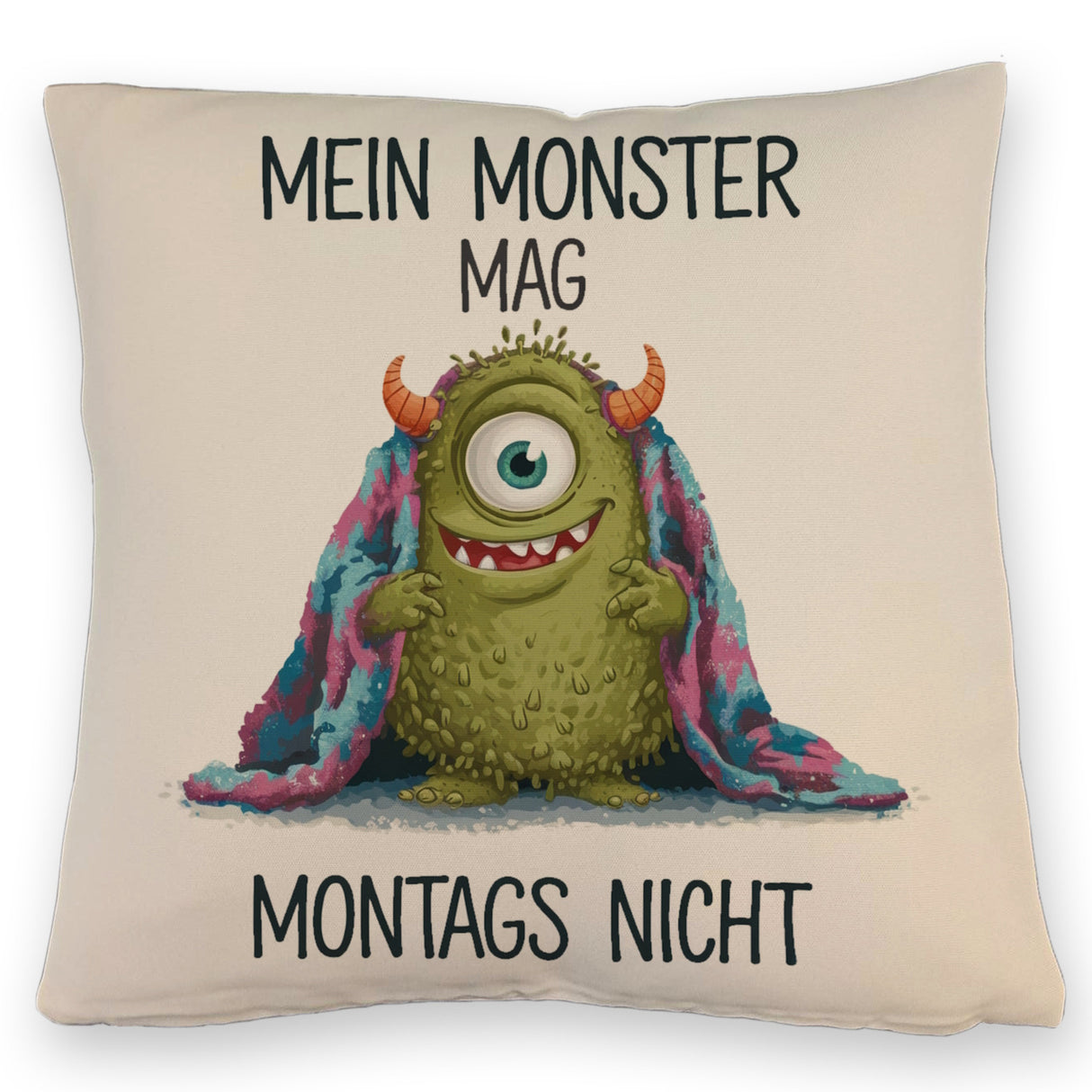 Grünes Monster mit Decke Montagsmuffel Kissen
