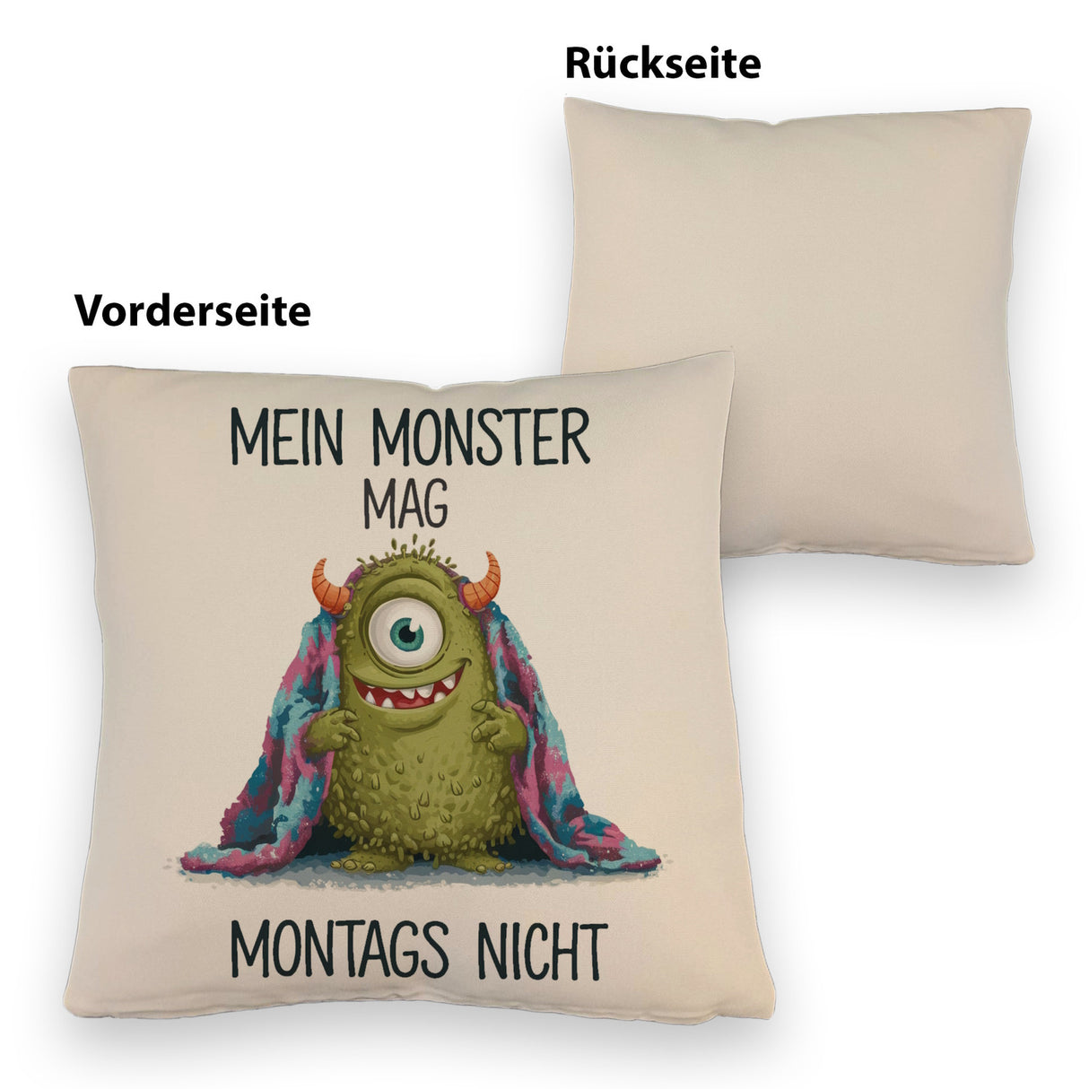 Grünes Monster mit Decke Montagsmuffel Kissen