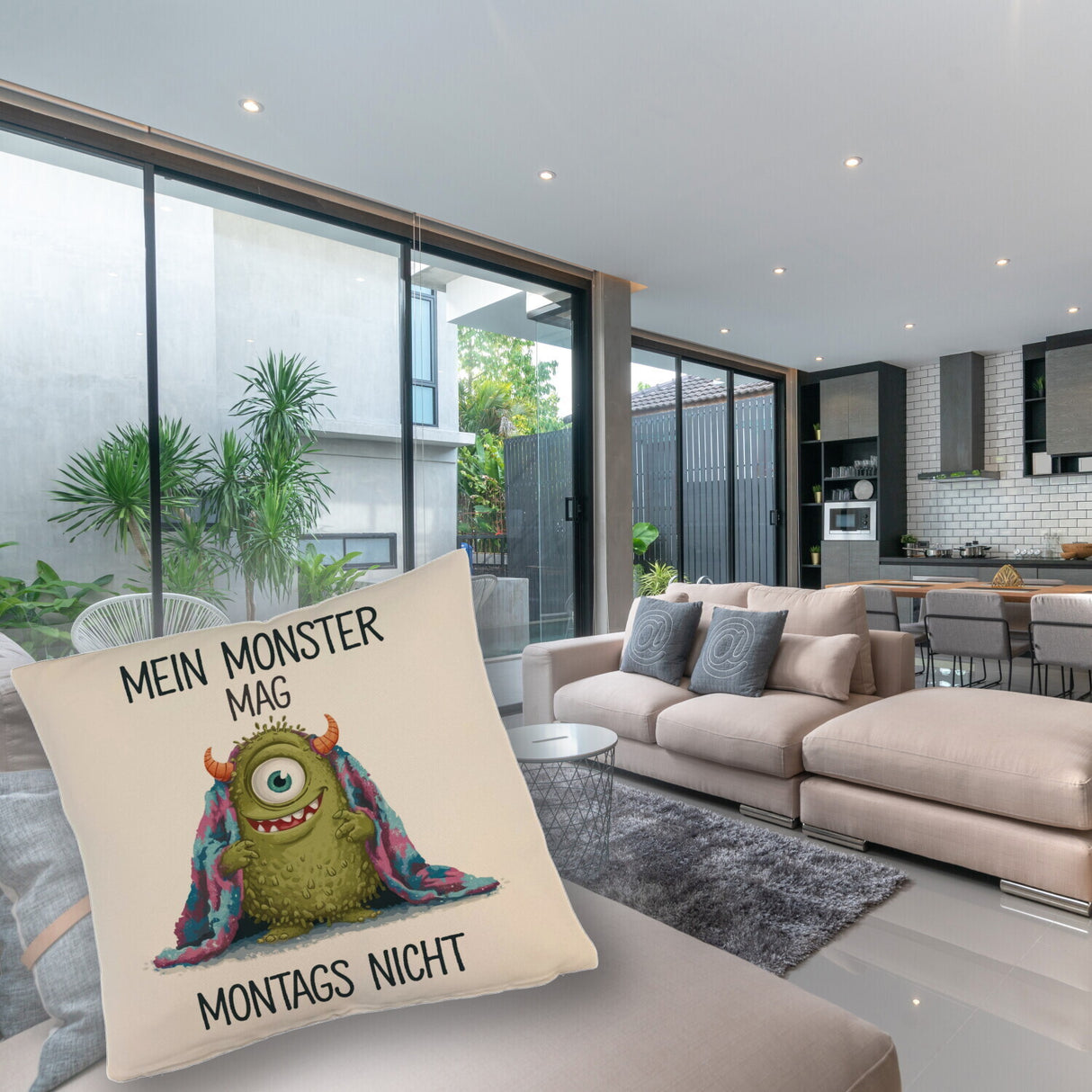 Grünes Monster mit Decke Montagsmuffel Kissen