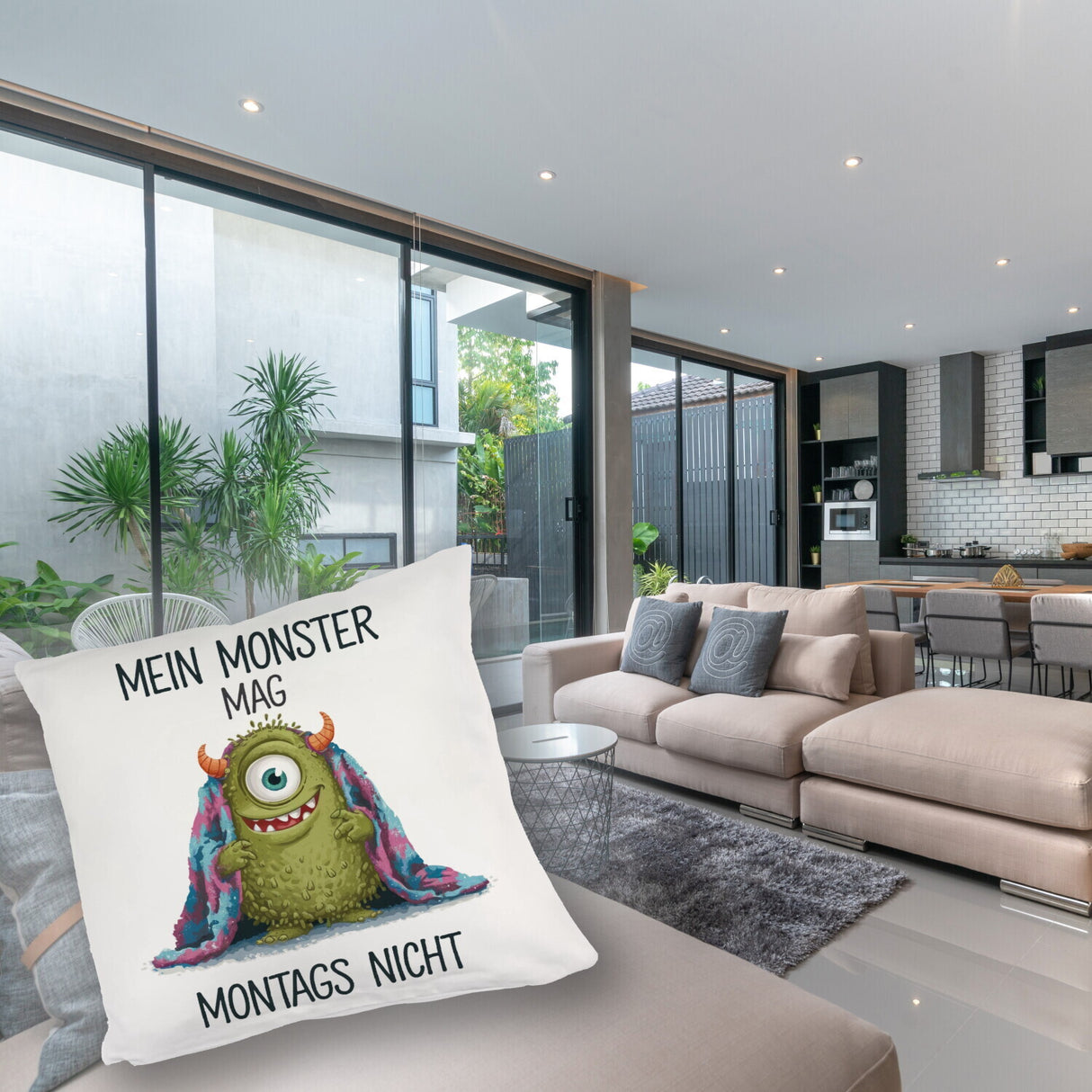 Grünes Monster mit Decke Montagsmuffel Kissen