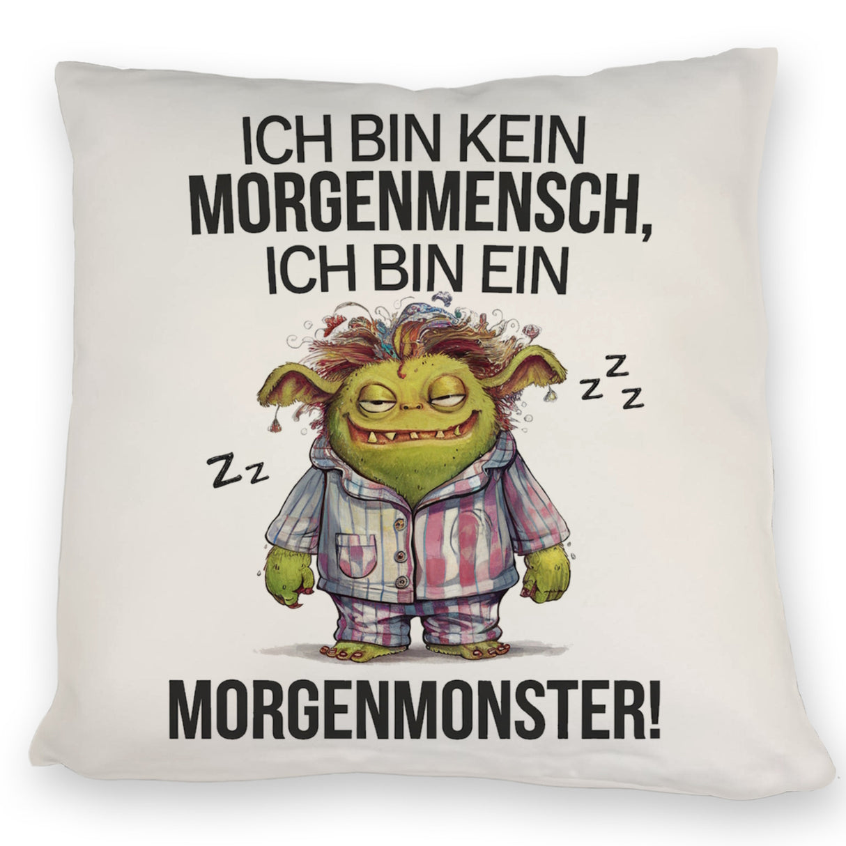 Verschlafenes Morgenmonster Kissen Monster