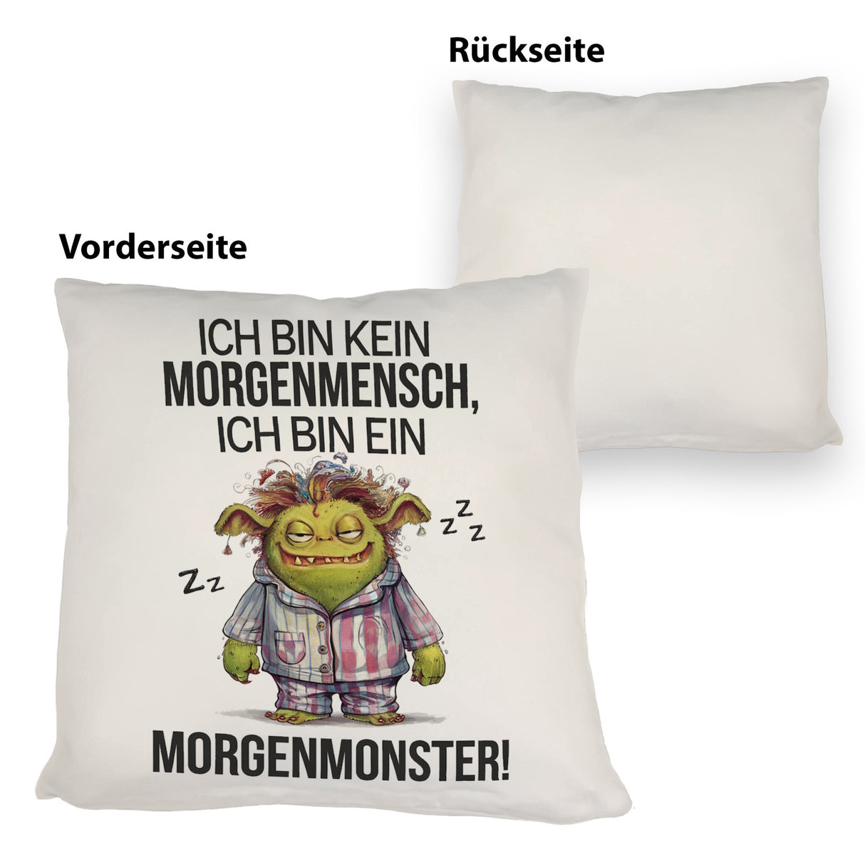 Verschlafenes Morgenmonster Kissen Monster