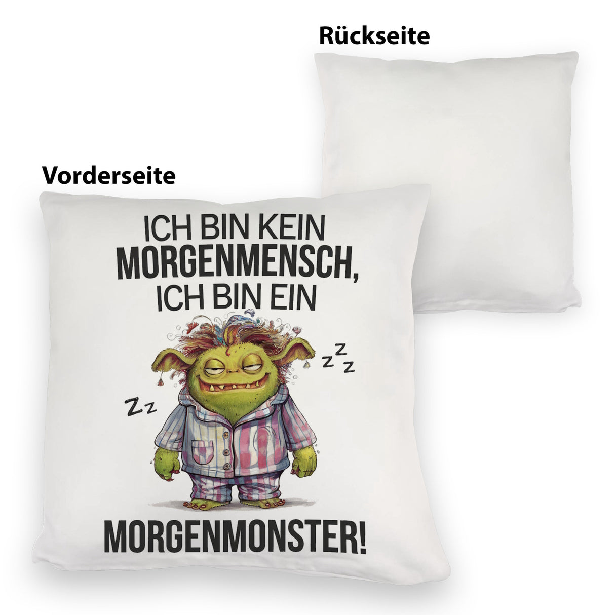Verschlafenes Morgenmonster Kissen Monster