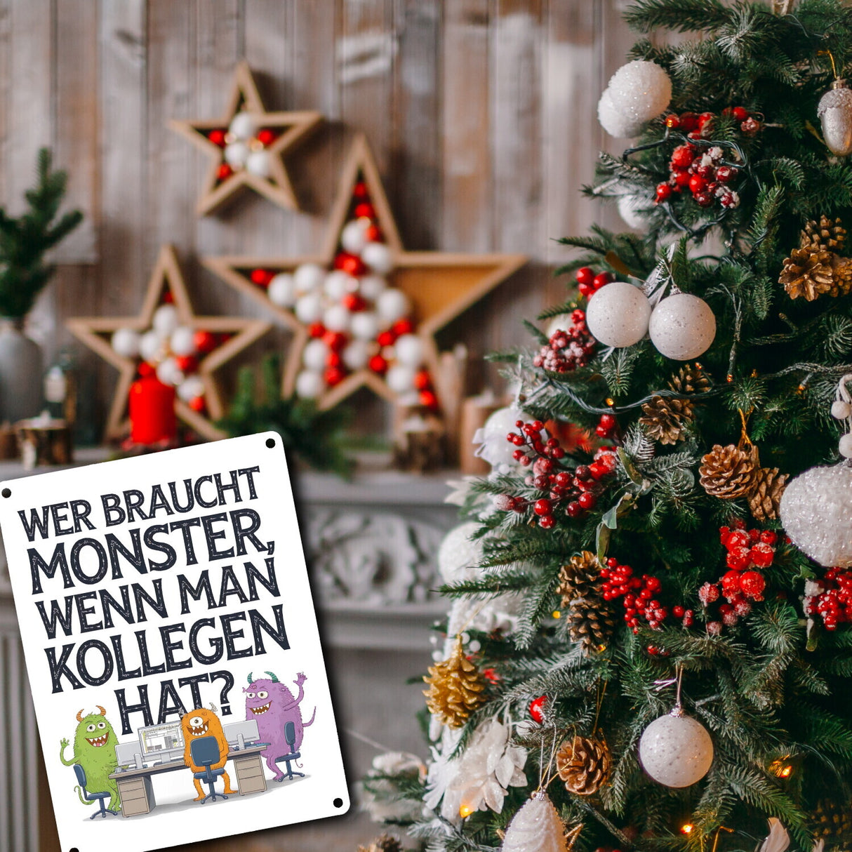 Keine Monster , aber Kollegen Metallschild in 15x20 cm Monster als Kollege