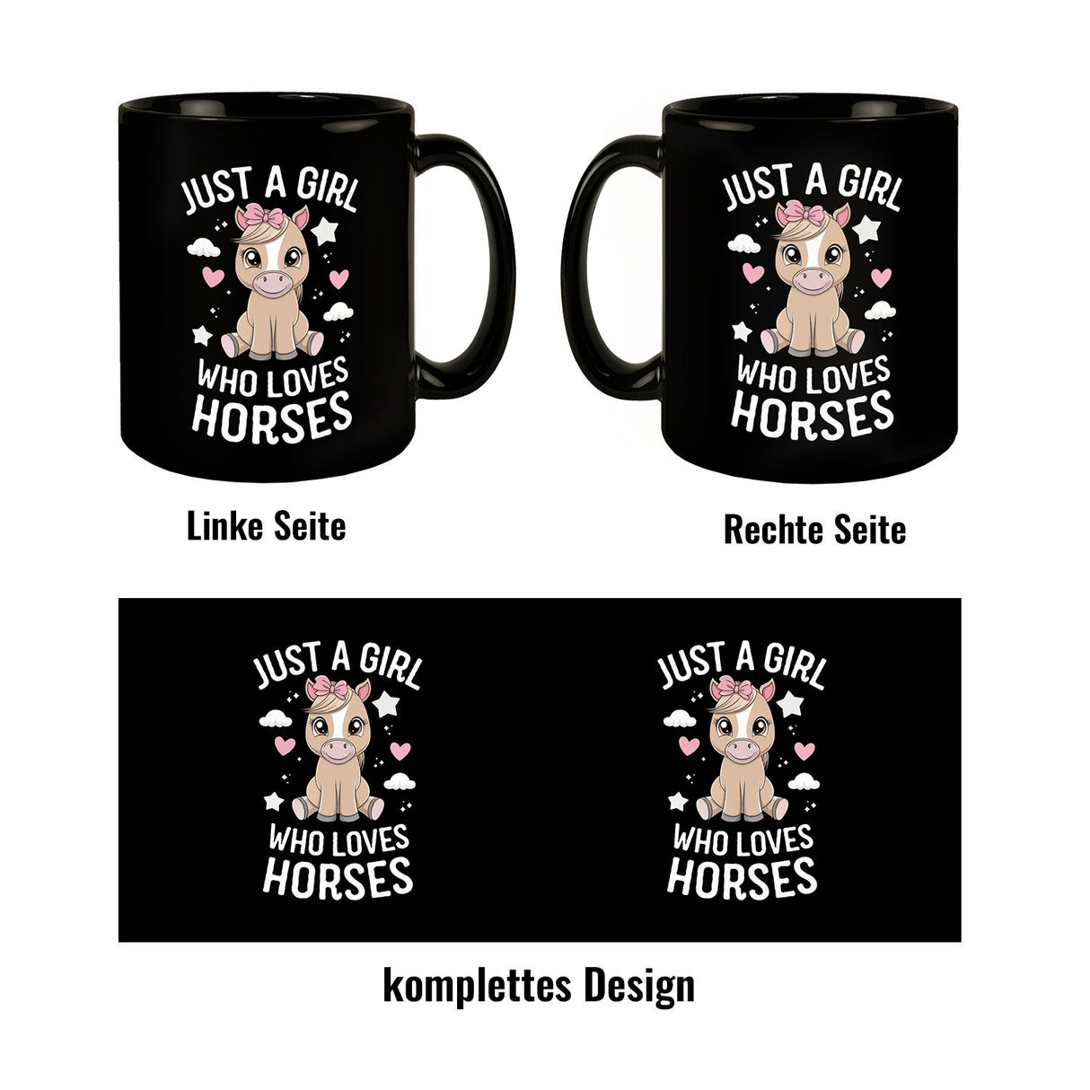 Just a girl love horses Tasse Pferd Sterne Herzen