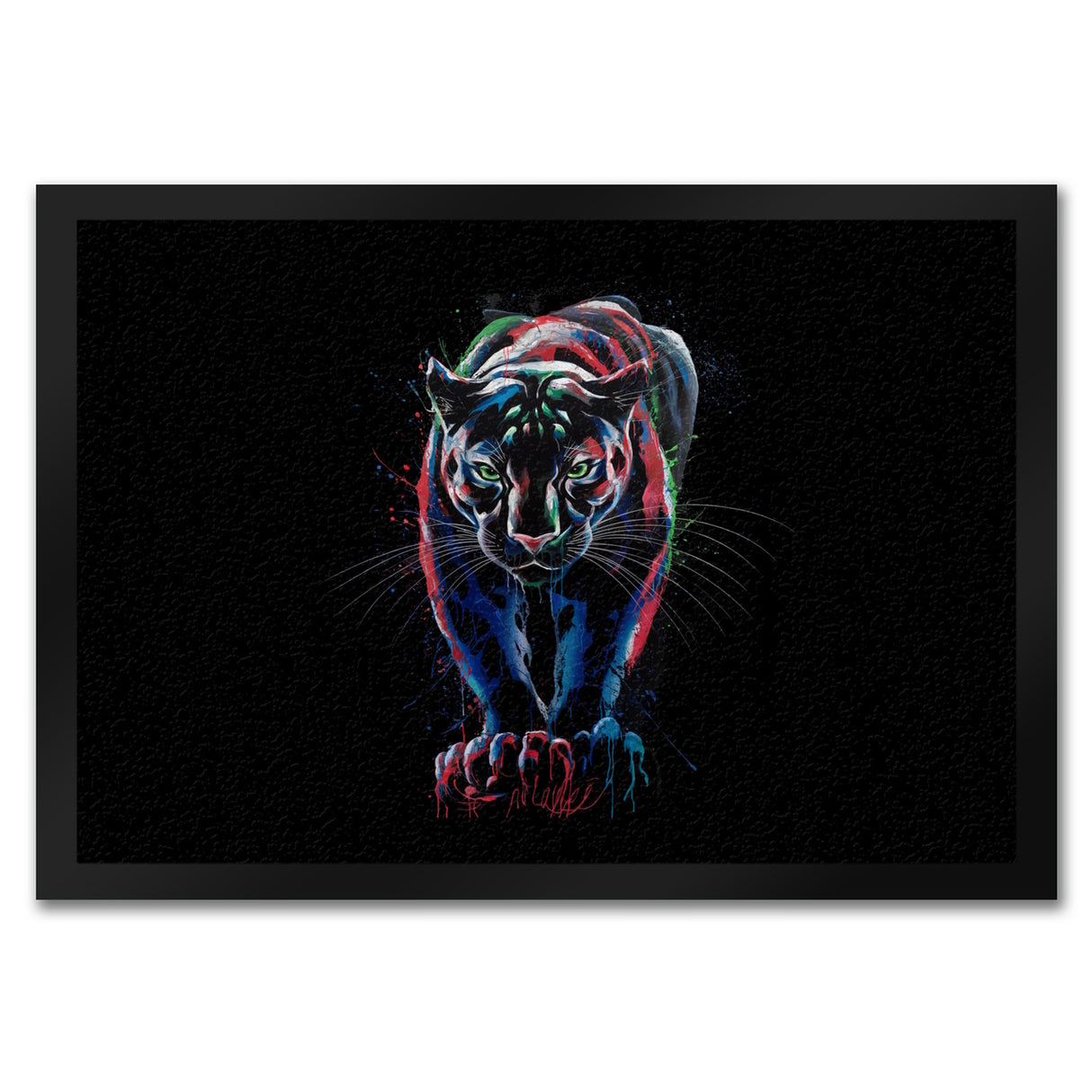 Abstrakter Panther Farbspiel Fussmatte für Kunstliebhaber