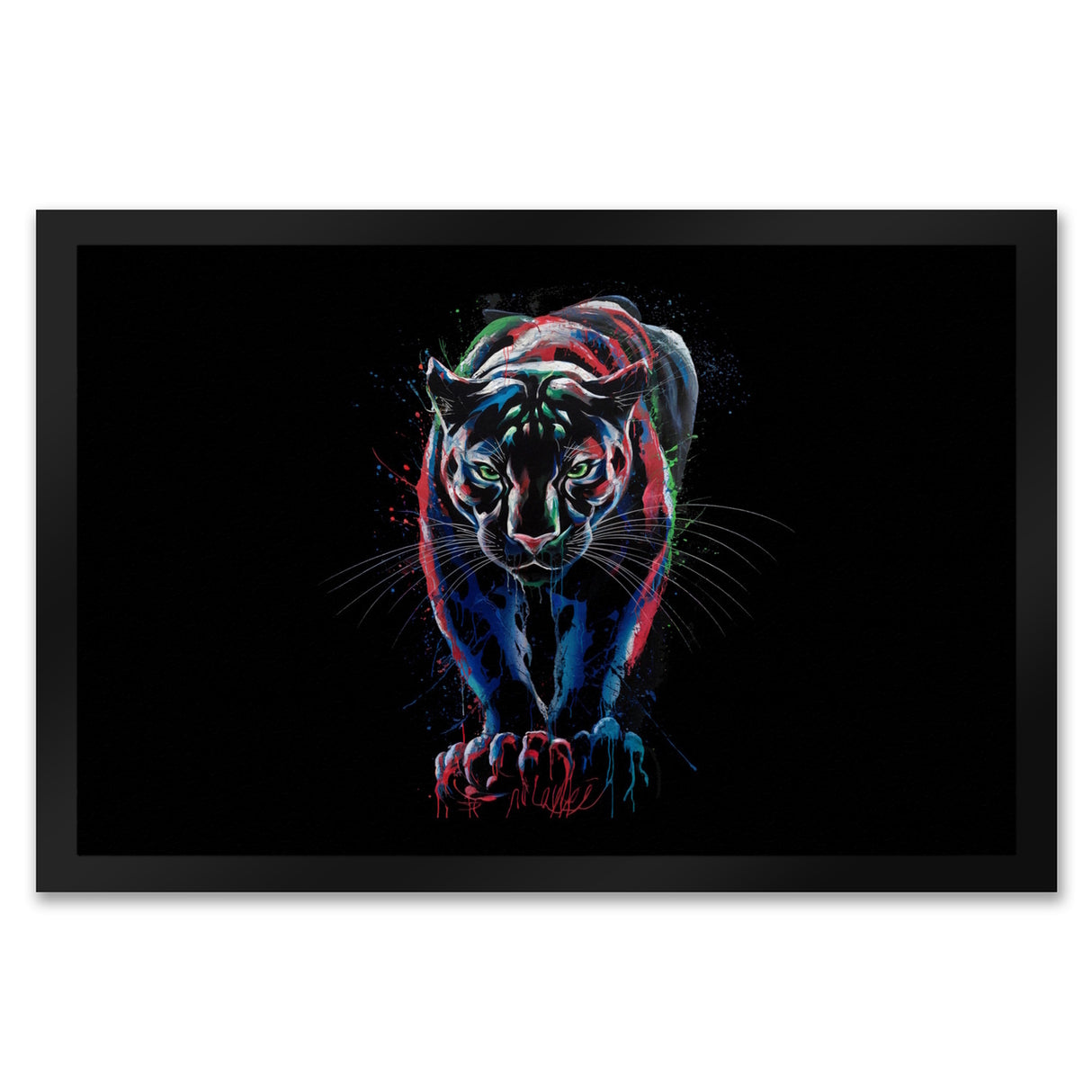 Abstrakter Panther Farbspiel Fussmatte für Kunstliebhaber